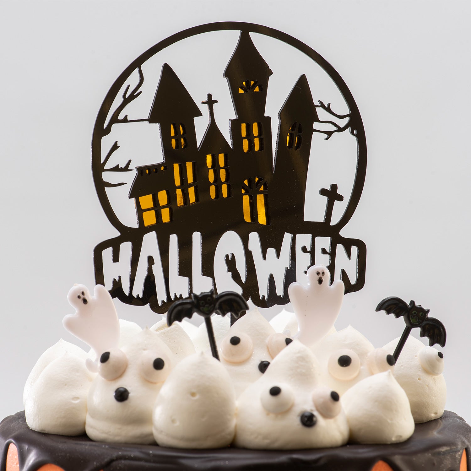 CAKE TOPPER HALLOWEEN ENCHANTED HOUSE 2 COLOURS 15.5X9.5CM