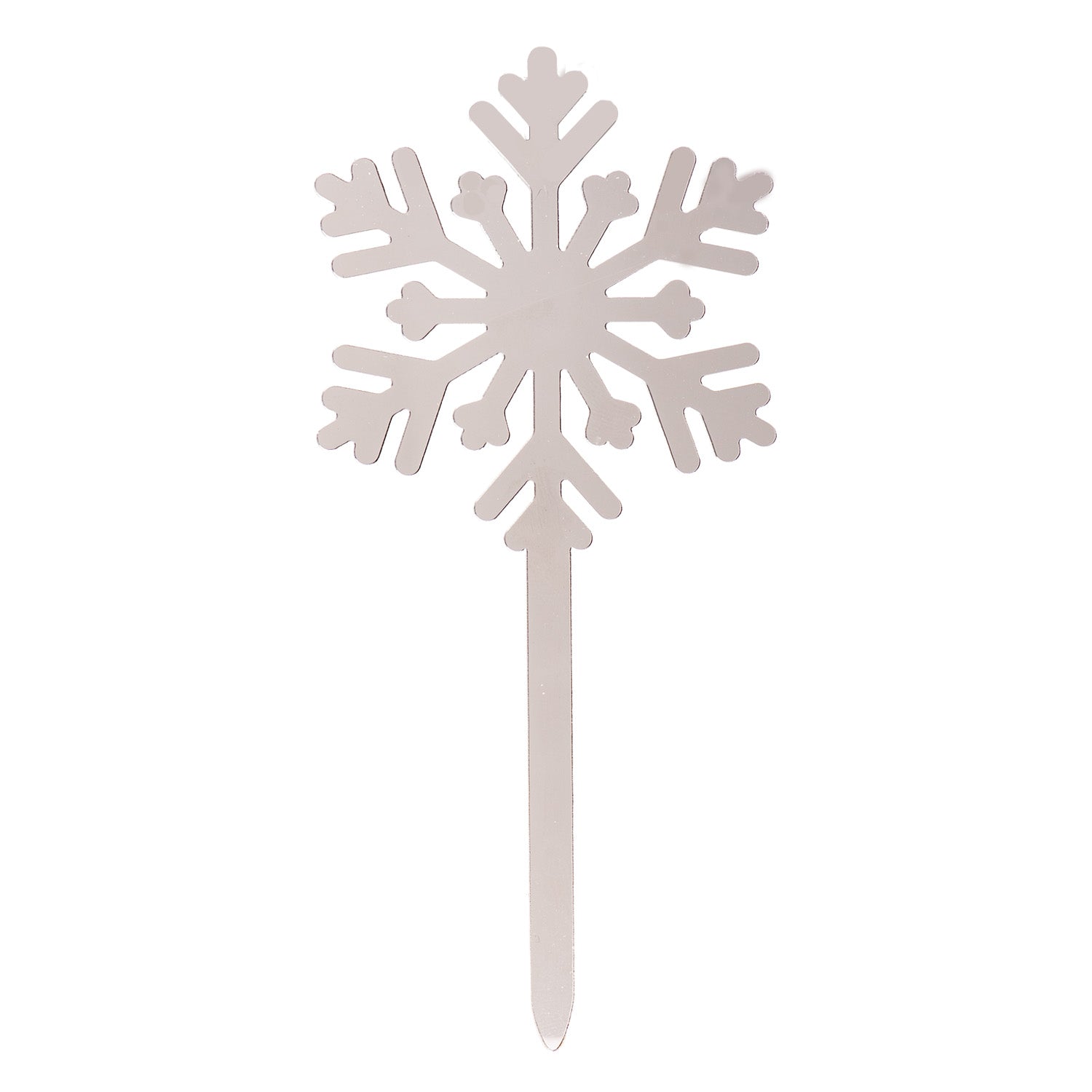 CAKE TOPPER SNOWFLAKE SILVER 13X6CM