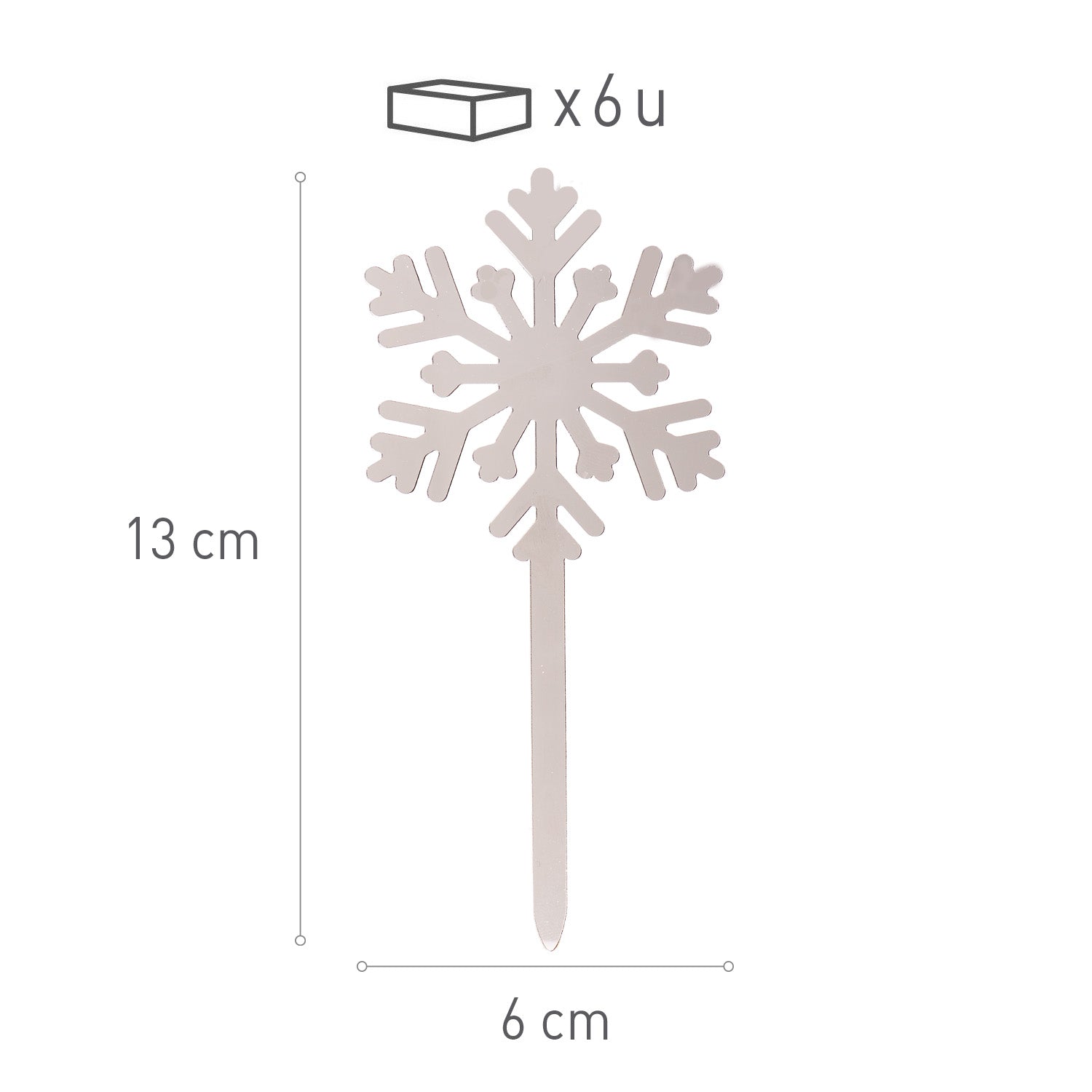 CAKE TOPPER COPO DE NIEVE PLATA 13X6CM