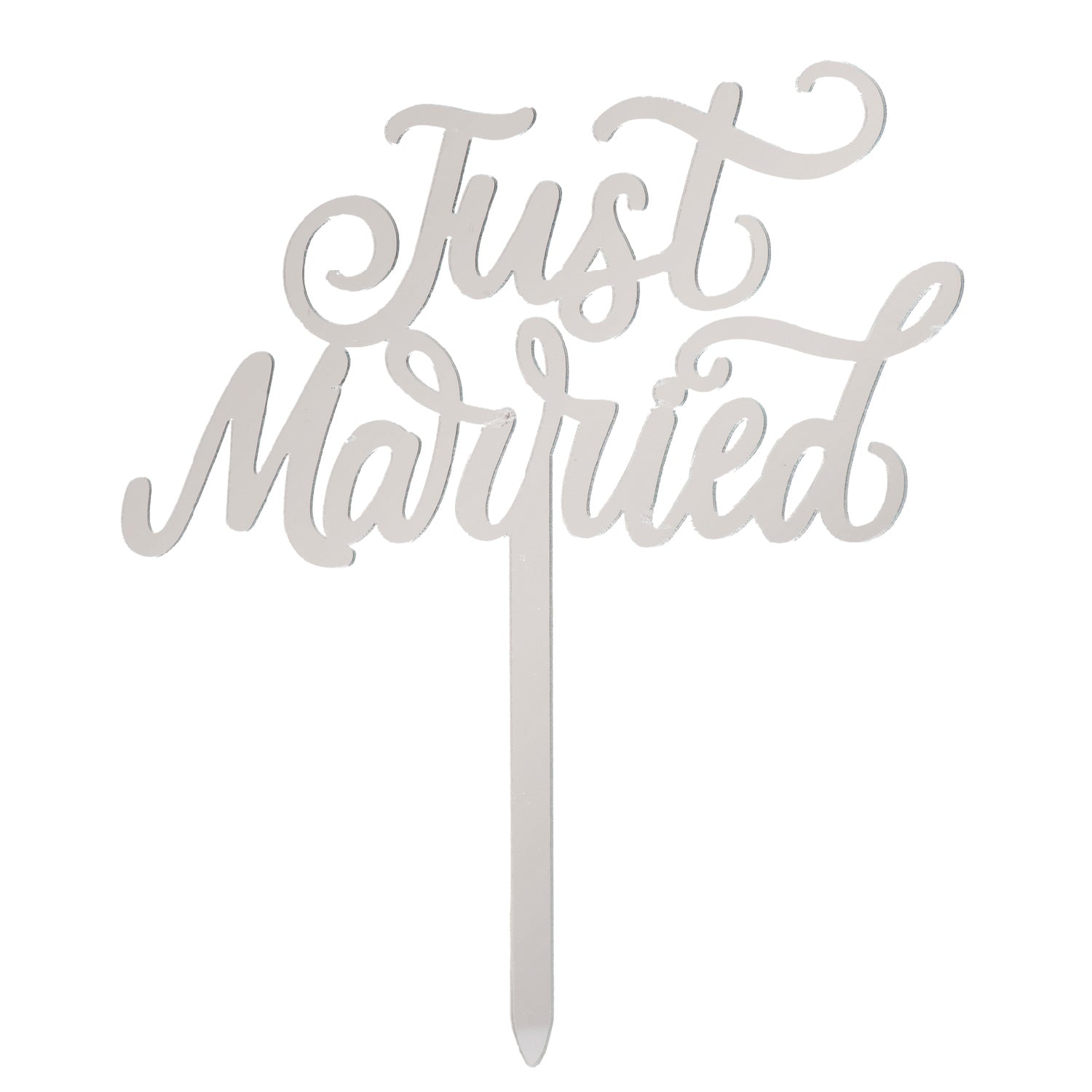CAKE TOPPER JUST MARRIED PLATA 11X13CM