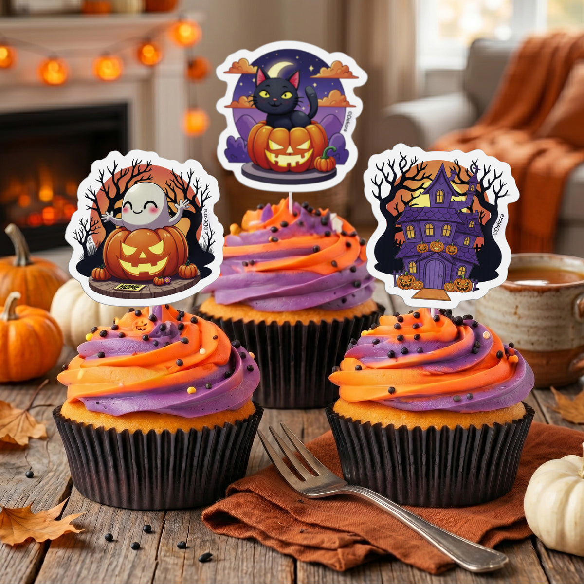 CAKE TOPPER PAPEL HALLOWEN 8 MODELOS 6X9CM 48UDS