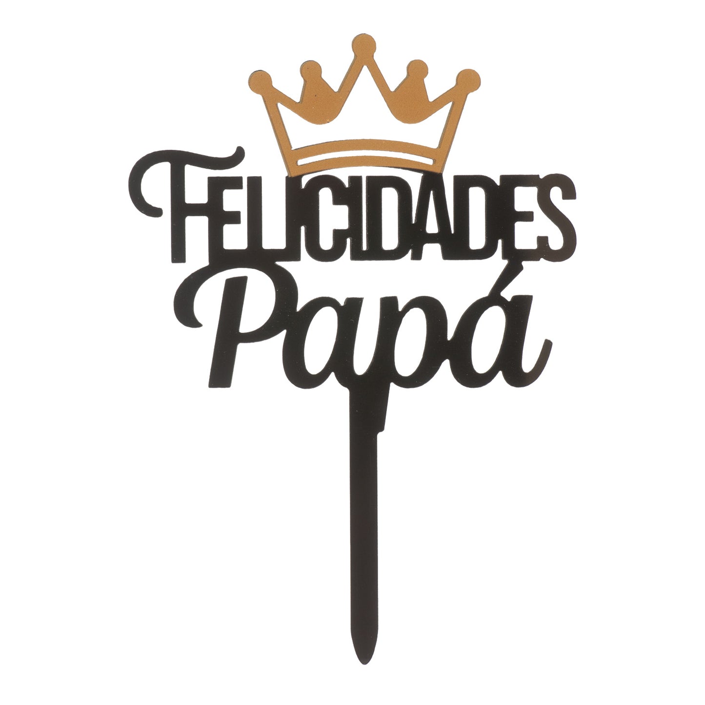  CAKE TOPPER CONGRATULATIONS DAD BLACK CROWN 11X16CM