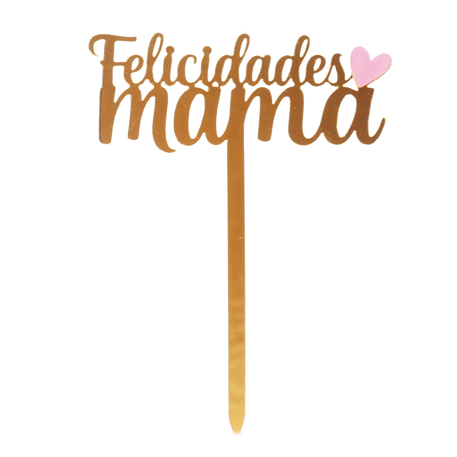 CAKE TOPPER FÉLICITATIONS MAMAN CŒUR DORÉ 11X14,5CM