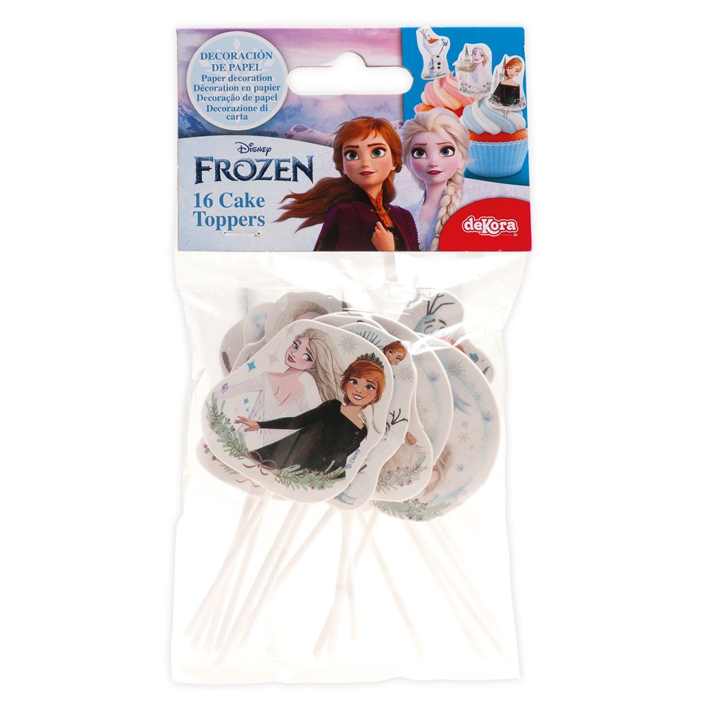 CAKE TOPPERS DI CARTA FROZEN 8 MODELLI 18 UNITÀ