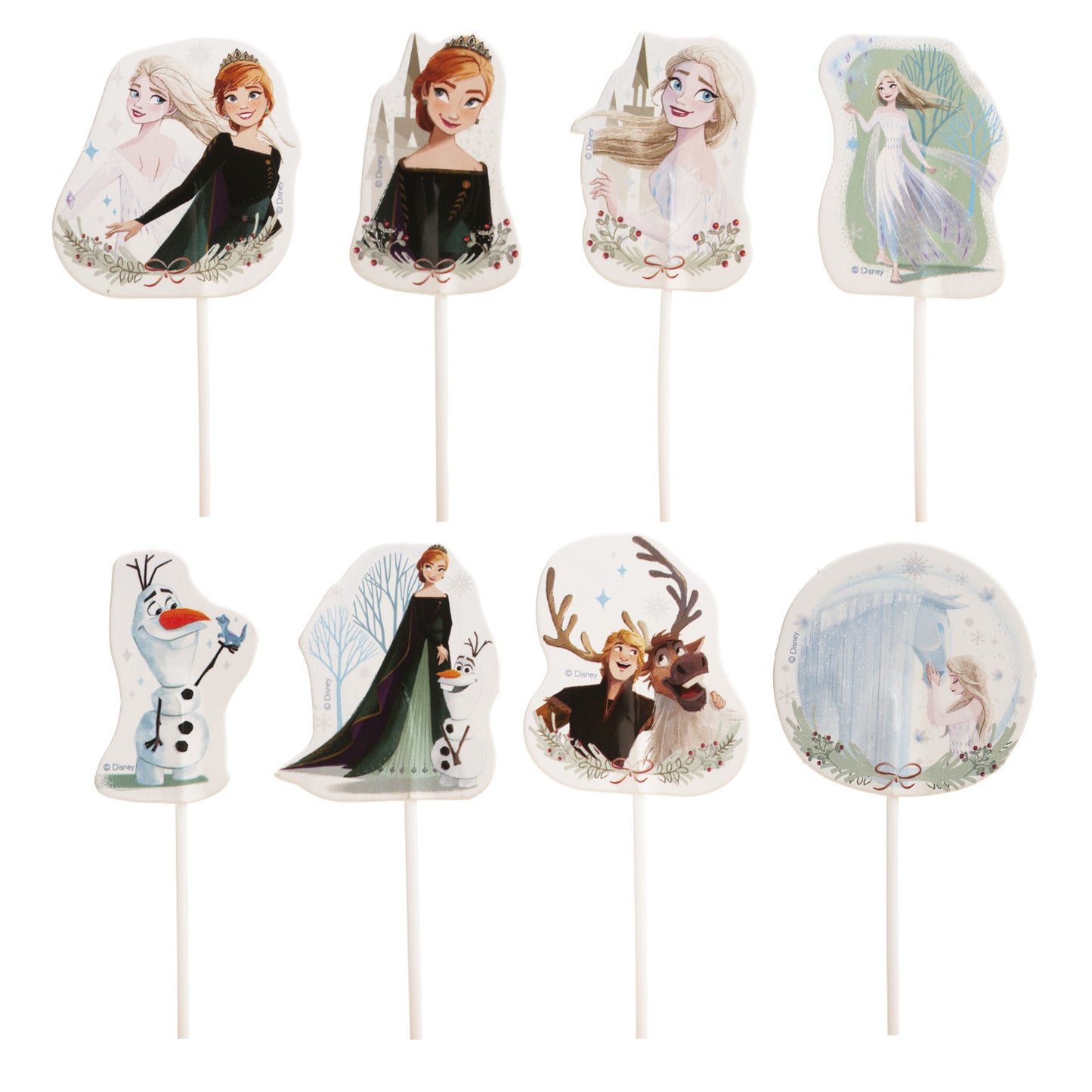CAKE TOPPERS DI CARTA FROZEN 8 MODELLI 18 UNITÀ