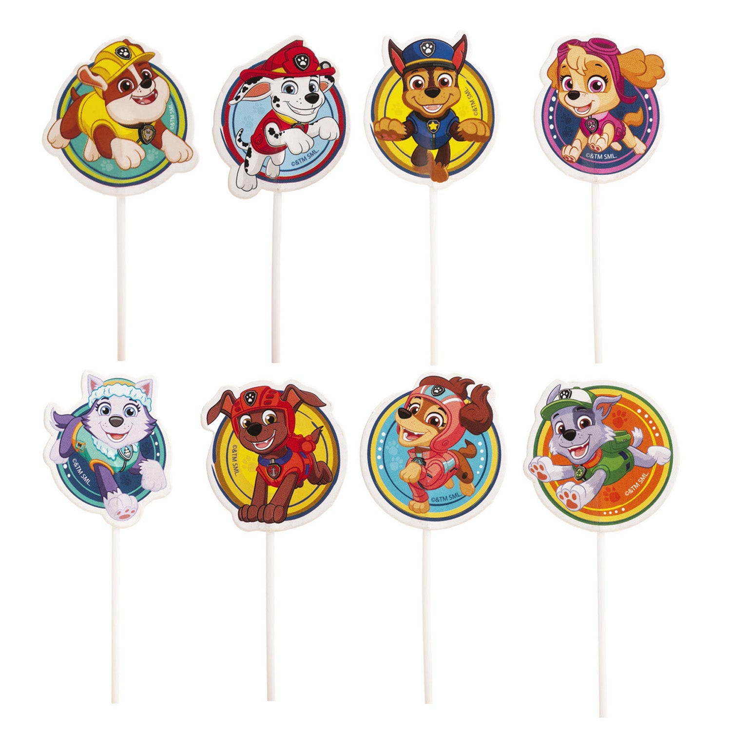 CAKE TOPPER PAPEL PAW PATROL  8 MODELOS 16 UNIDADES