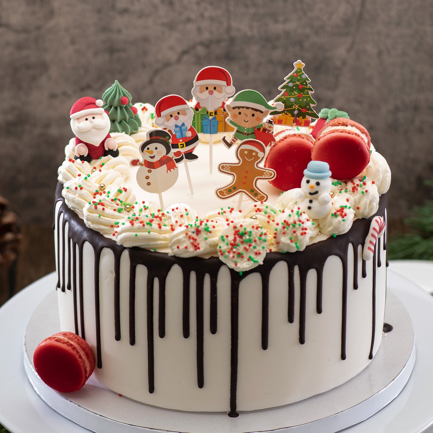 CAKE TOPPERS EN PAPIER NOEL 6 MODÈLES 30 UNITÉS