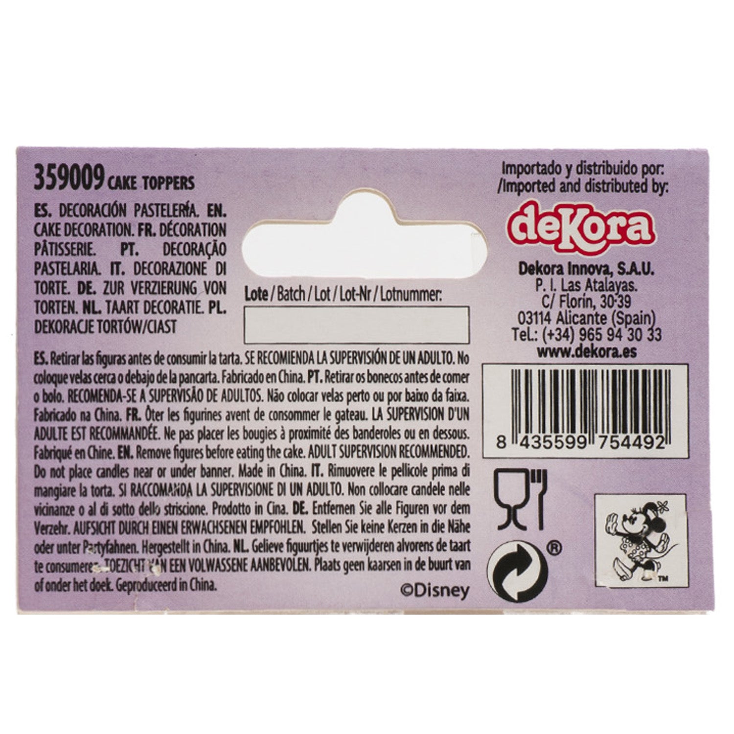 CAKE TOPPERS PAPEL MINNIE  8 MODELO 16UNIDADES