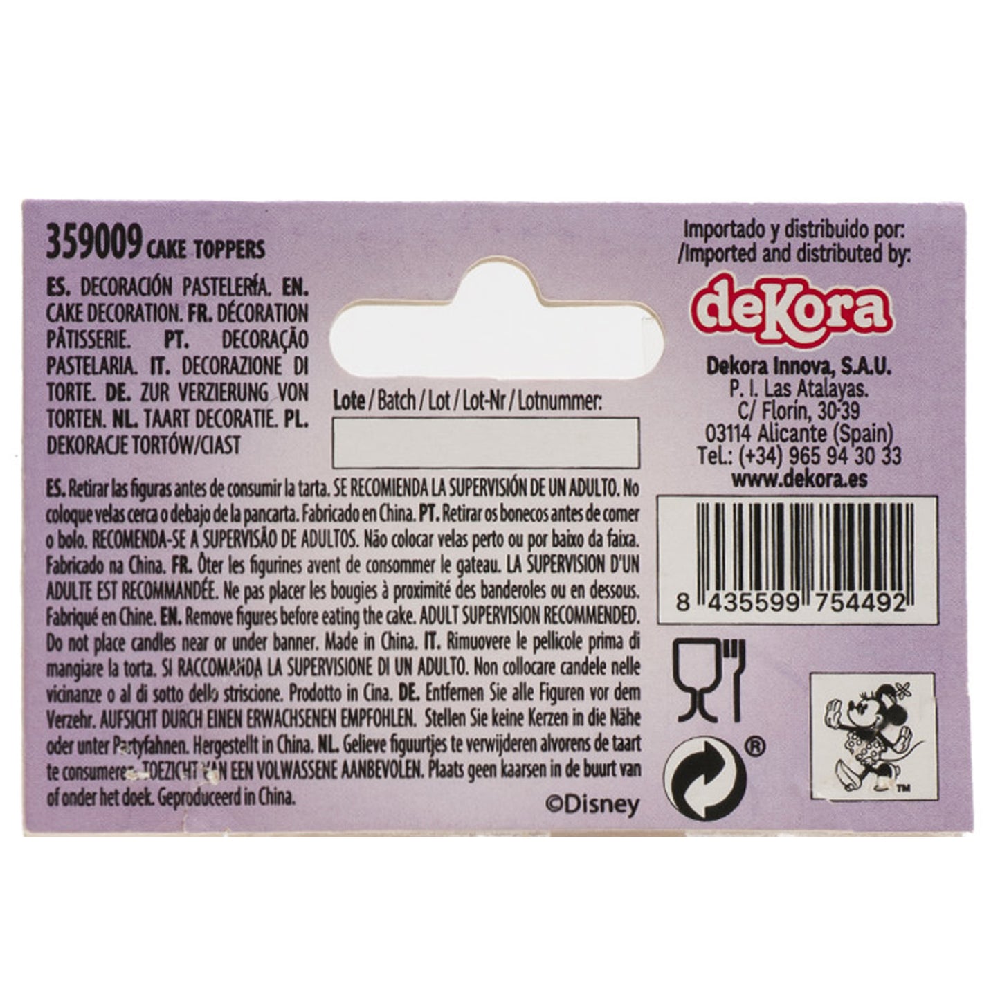 CAKE TOPPERS PAPEL MINNIE  8 MODELO 16UNIDADES