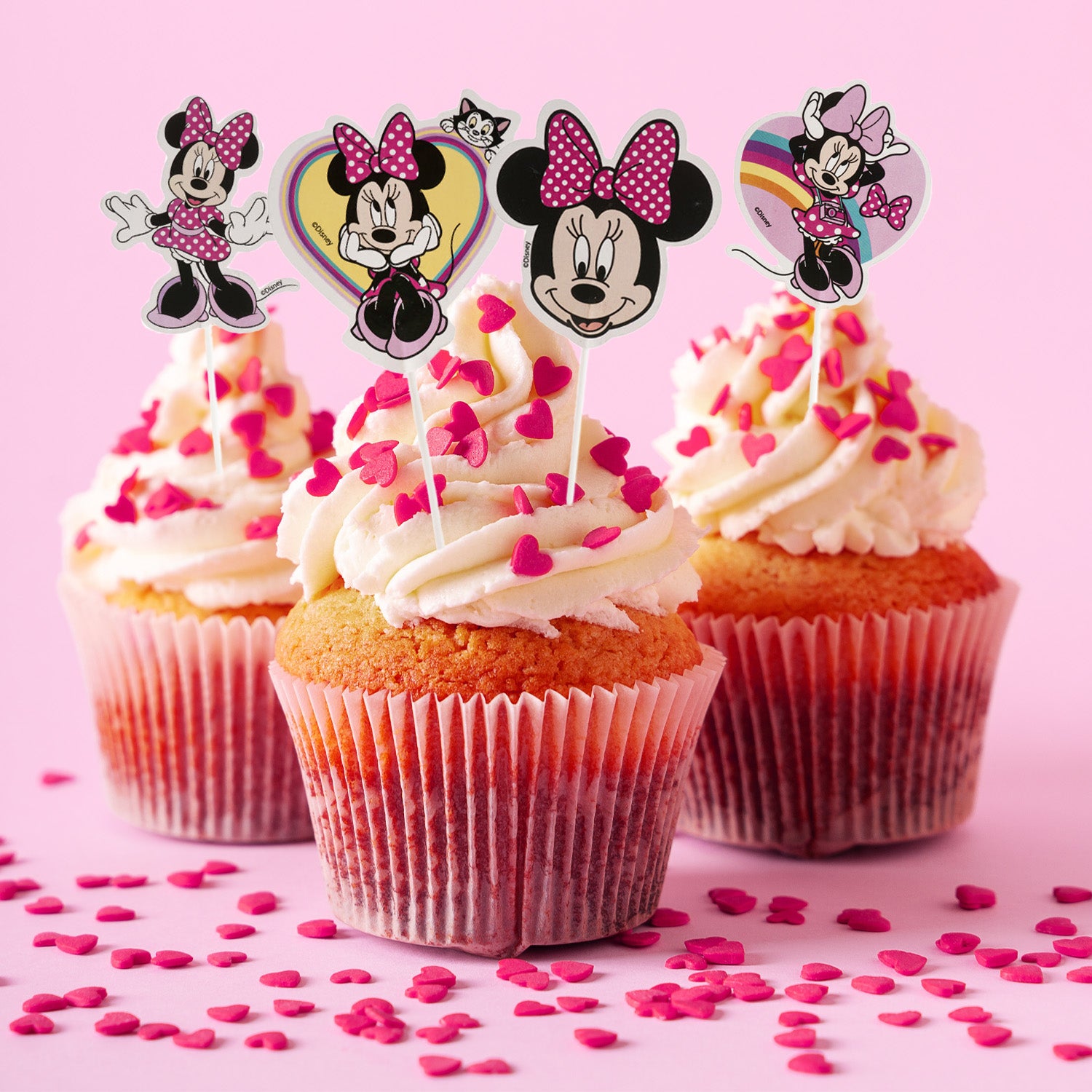 CAKE TOPPERS PAPEL MINNIE MOUSE 8 MODELOS 16 UNIDADES