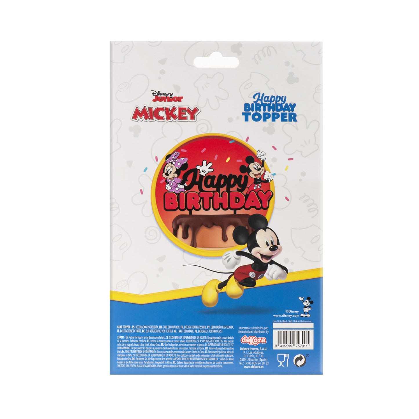 CAKE TOPPER PAPEL MICKEY & MINNIE 17.5X15CM