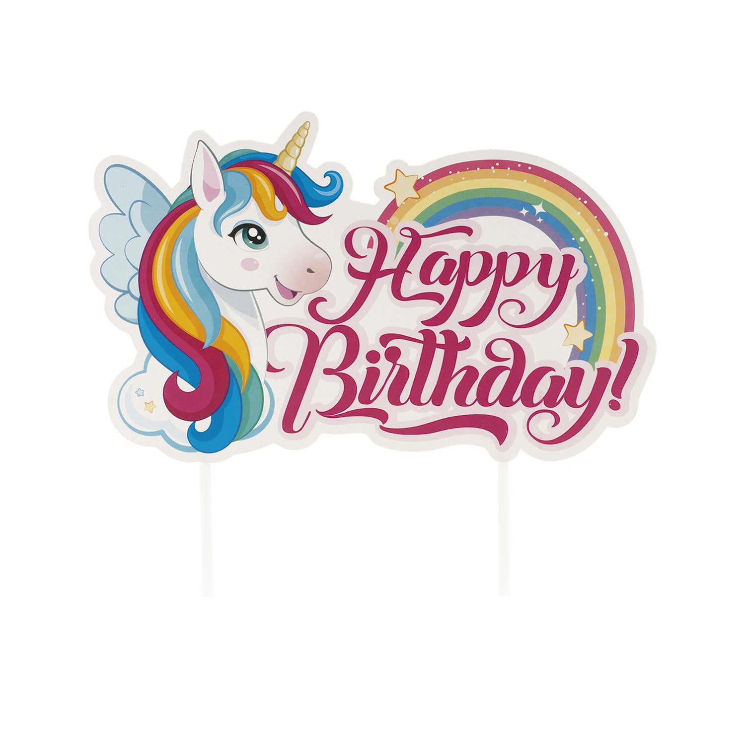 CAKE TOPPER PAPEL UNICORNIO 17.5X15CM