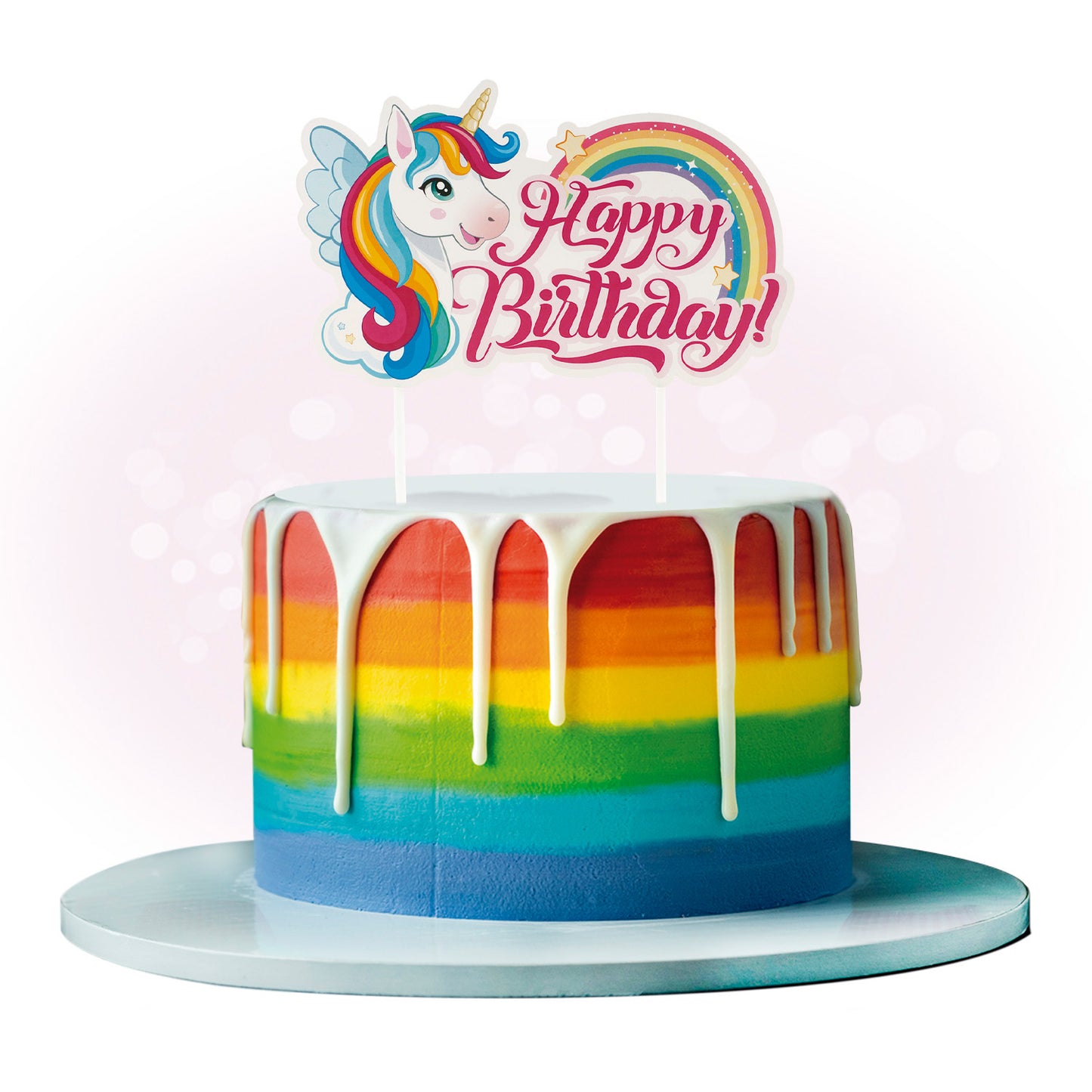 CAKE TOPPER PAPER UNICORN 17.5X15CM