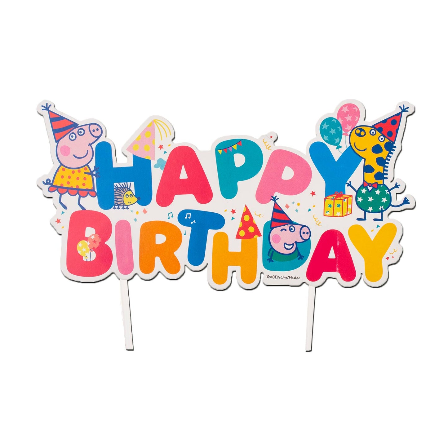 CAKE TOPPER EN PAPIER PEPPA PIG 17x12 CM