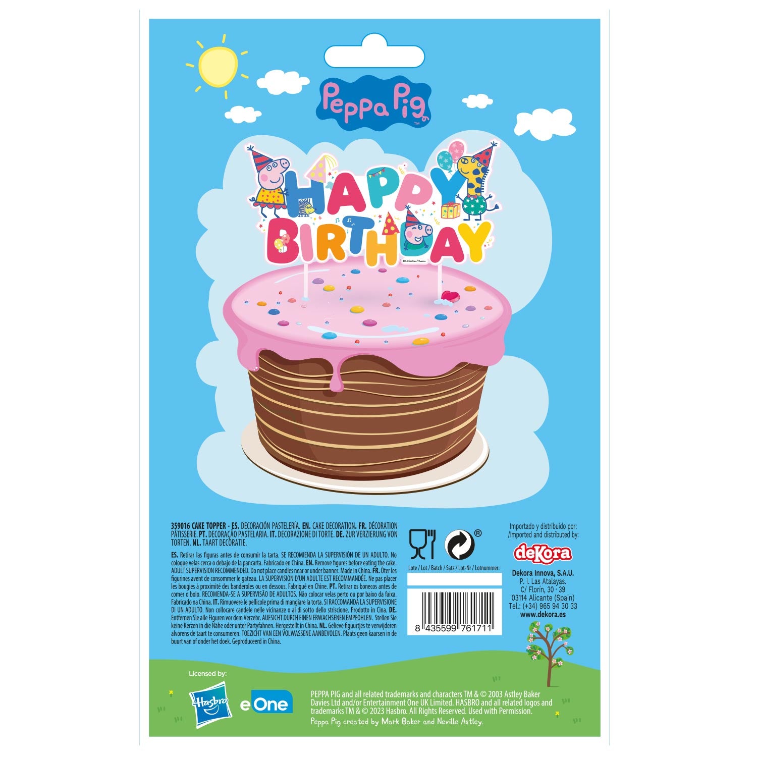 CAKE TOPPER PAPER PEPPA PIG 17x12 CM