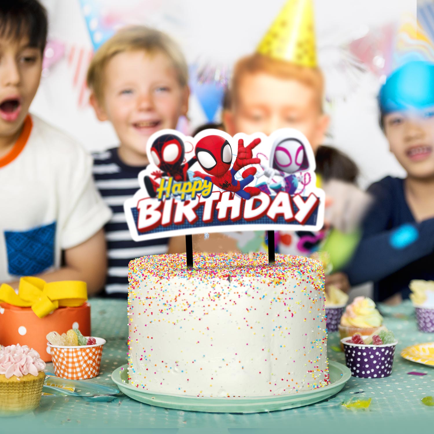 CAKE TOPPERS EN PAPIER SPIDEY 17,5