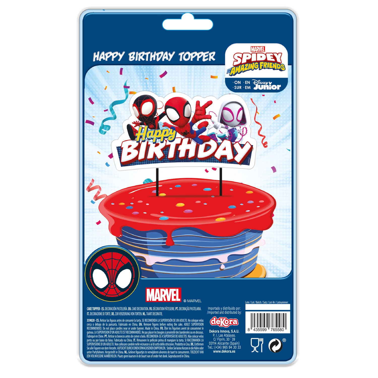 CAKE TOPPERS EN PAPIER SPIDEY 17,5