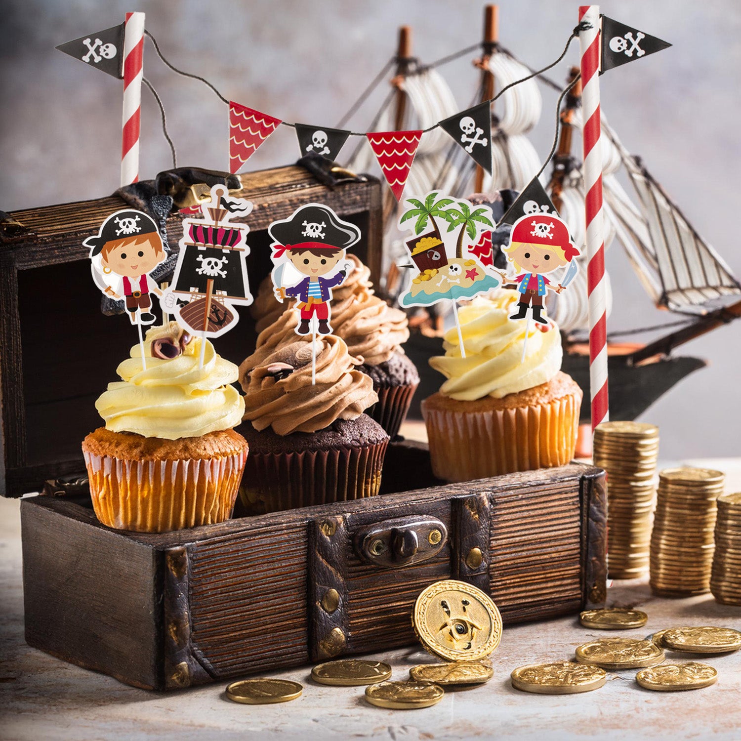 CAKE TOPPER EN PAPIER PIRATES