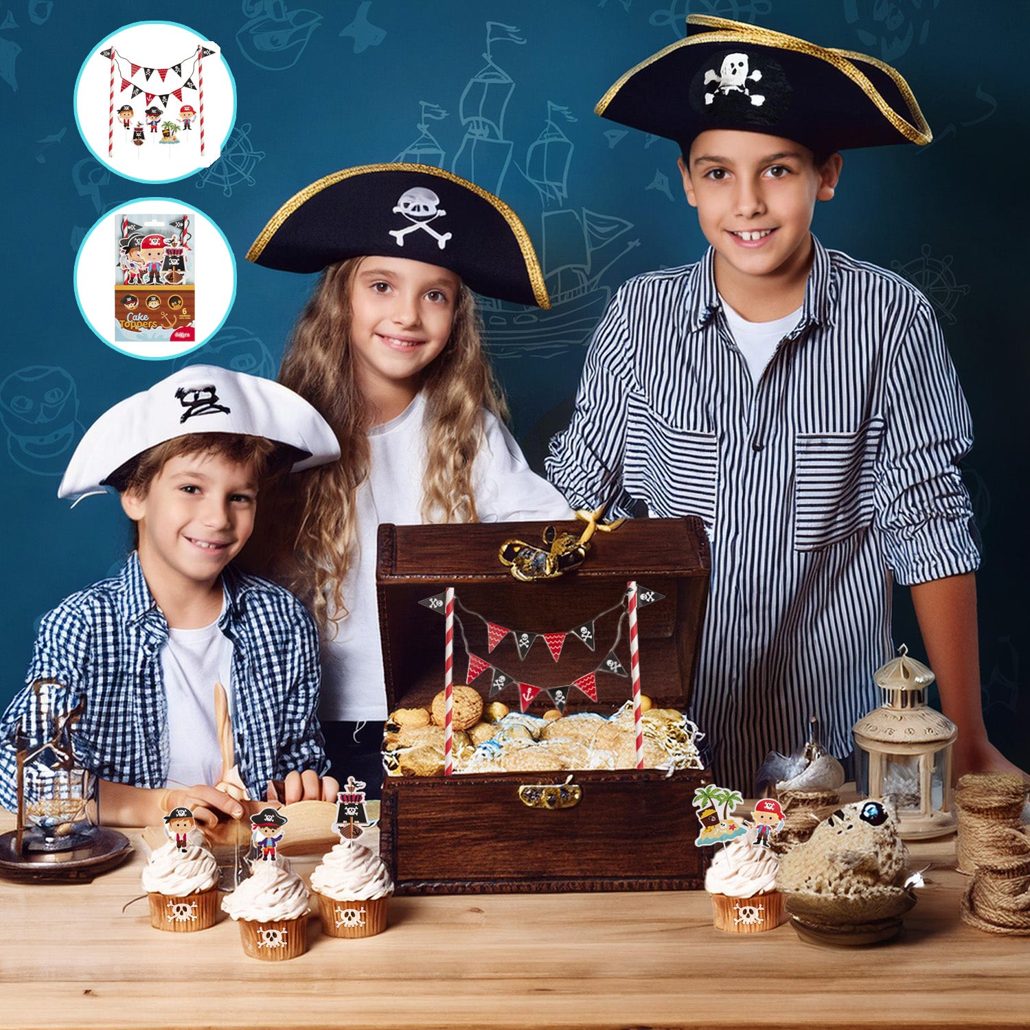 CAKE TOPPER EN PAPIER PIRATES