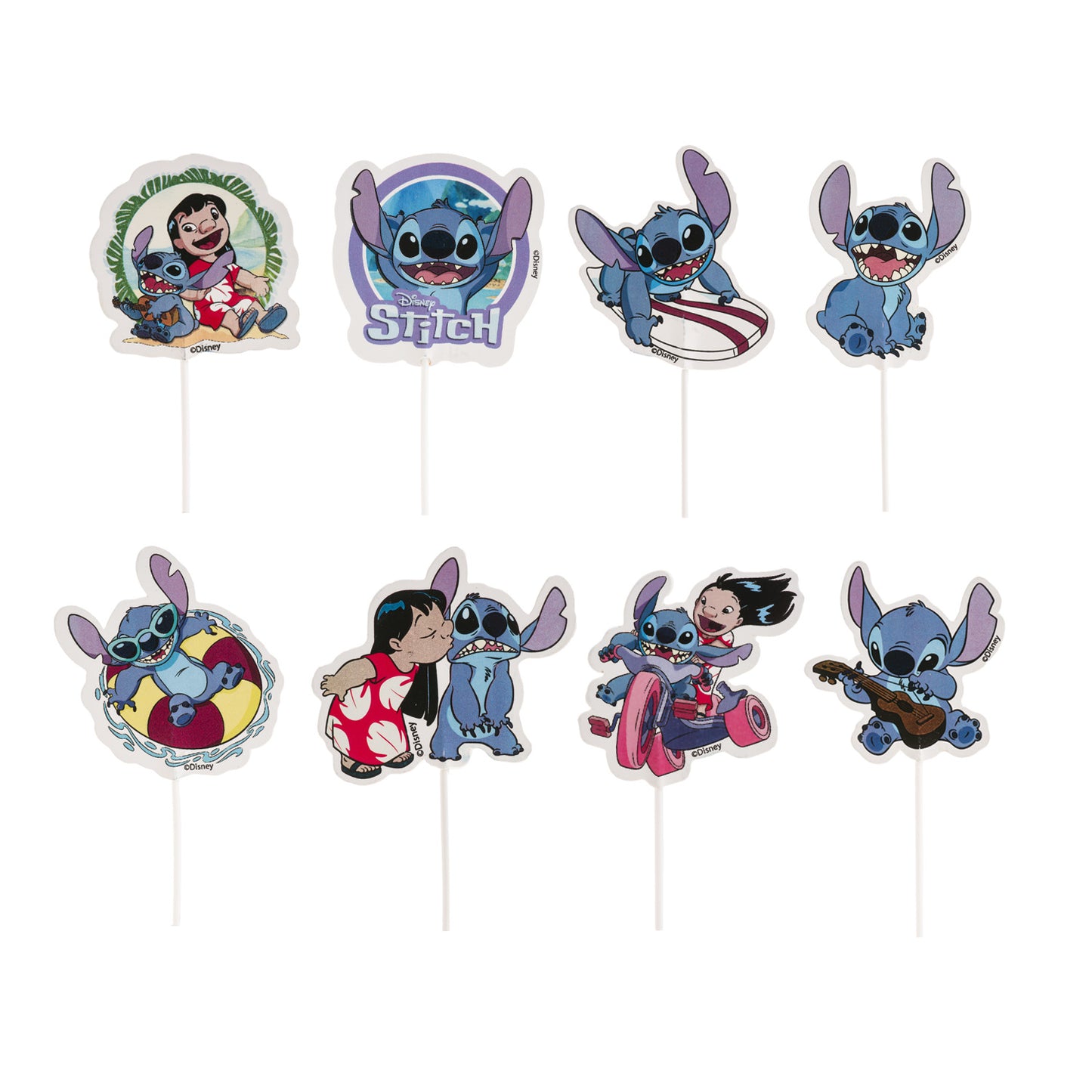 CAKE TOPPER PAPEL STITCH 16 UNIDADES