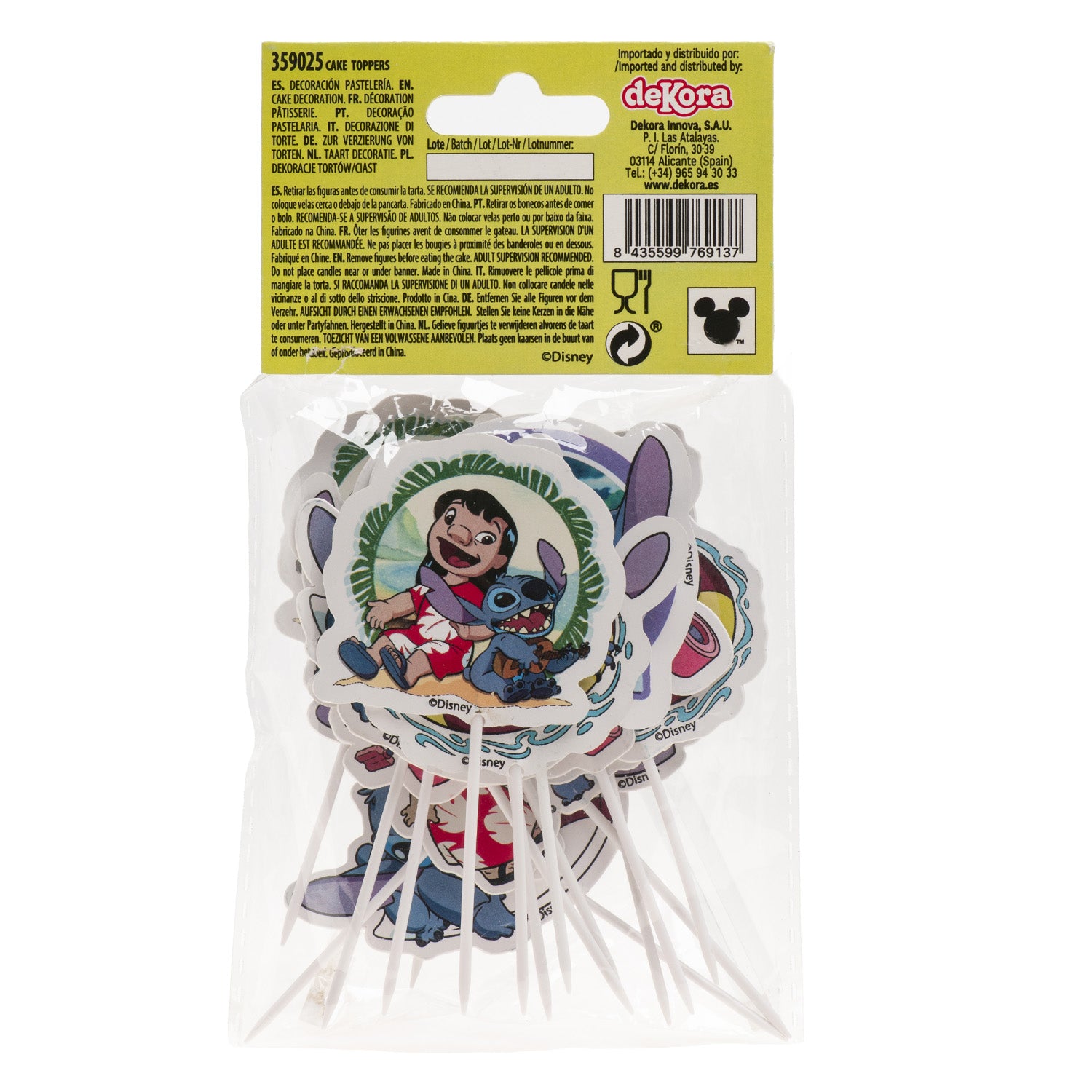 CAKE TOPPER PAPEL STITCH 16 UNIDADES