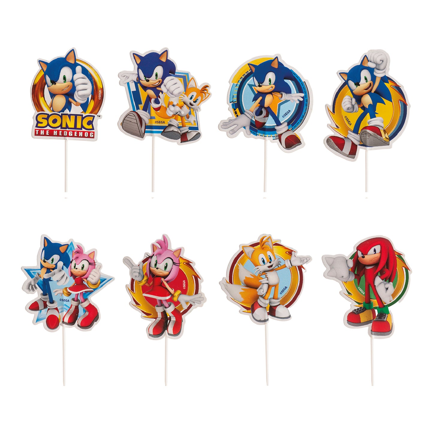 CAKE TOPPERS PAPEL SONIC 16 UNIDADES