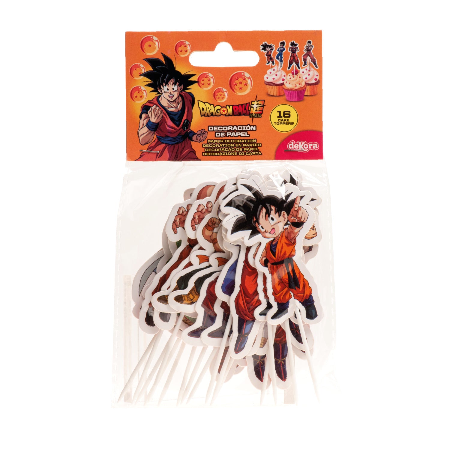CAKE TOPPERS PAPEL DRAGON BALL 16 UNIDADES