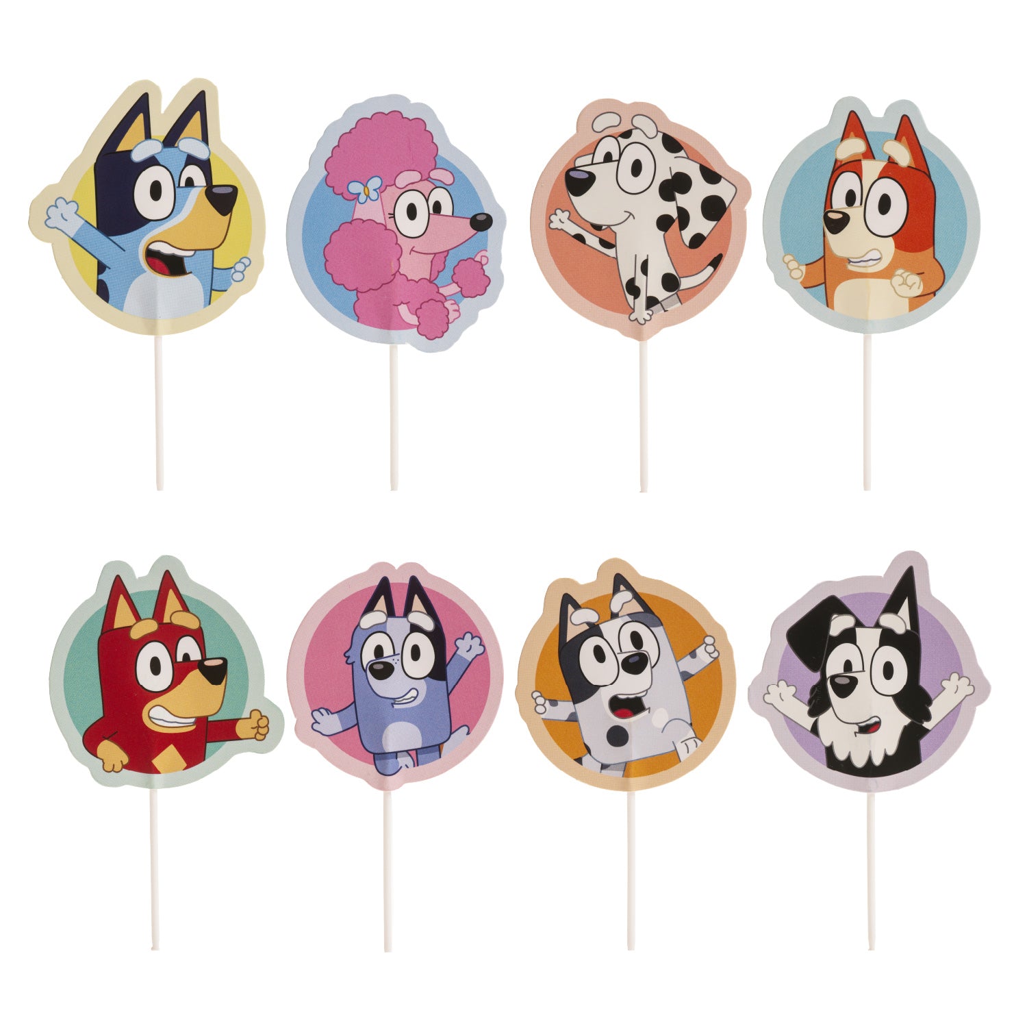 CAKE TOPPER PAPEL BLUEY Y BINGO 16 UNIDADES