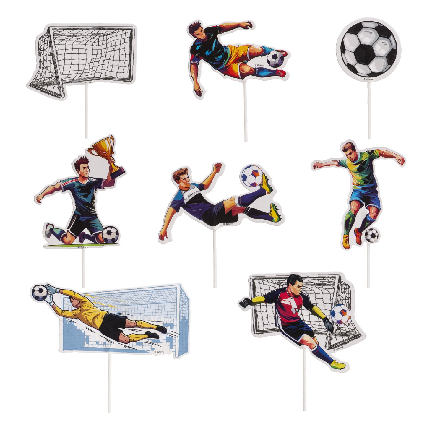 CAKE TOPPERS PAPEL FUETBOL 16 UNIDADES