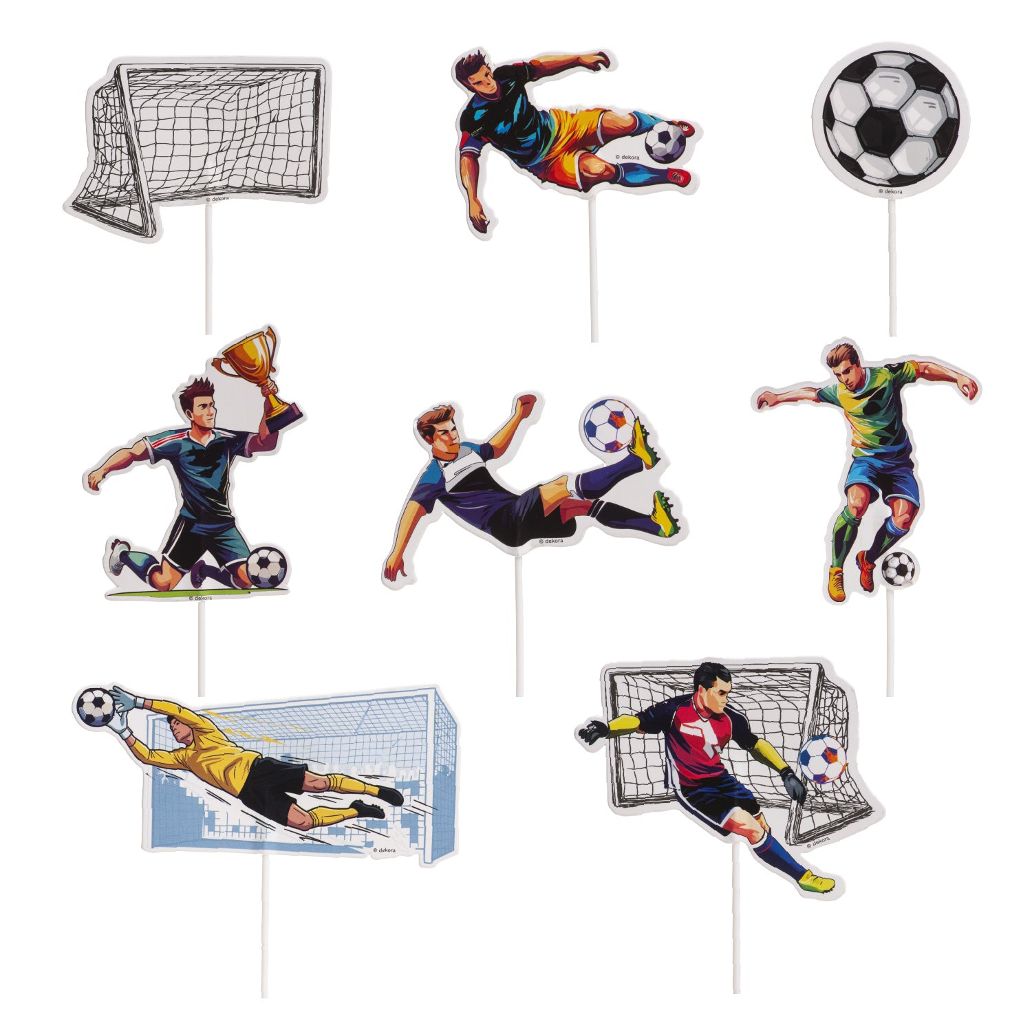 CAKE TOPPERS PAPEL FUETBOL 16 UNIDADES