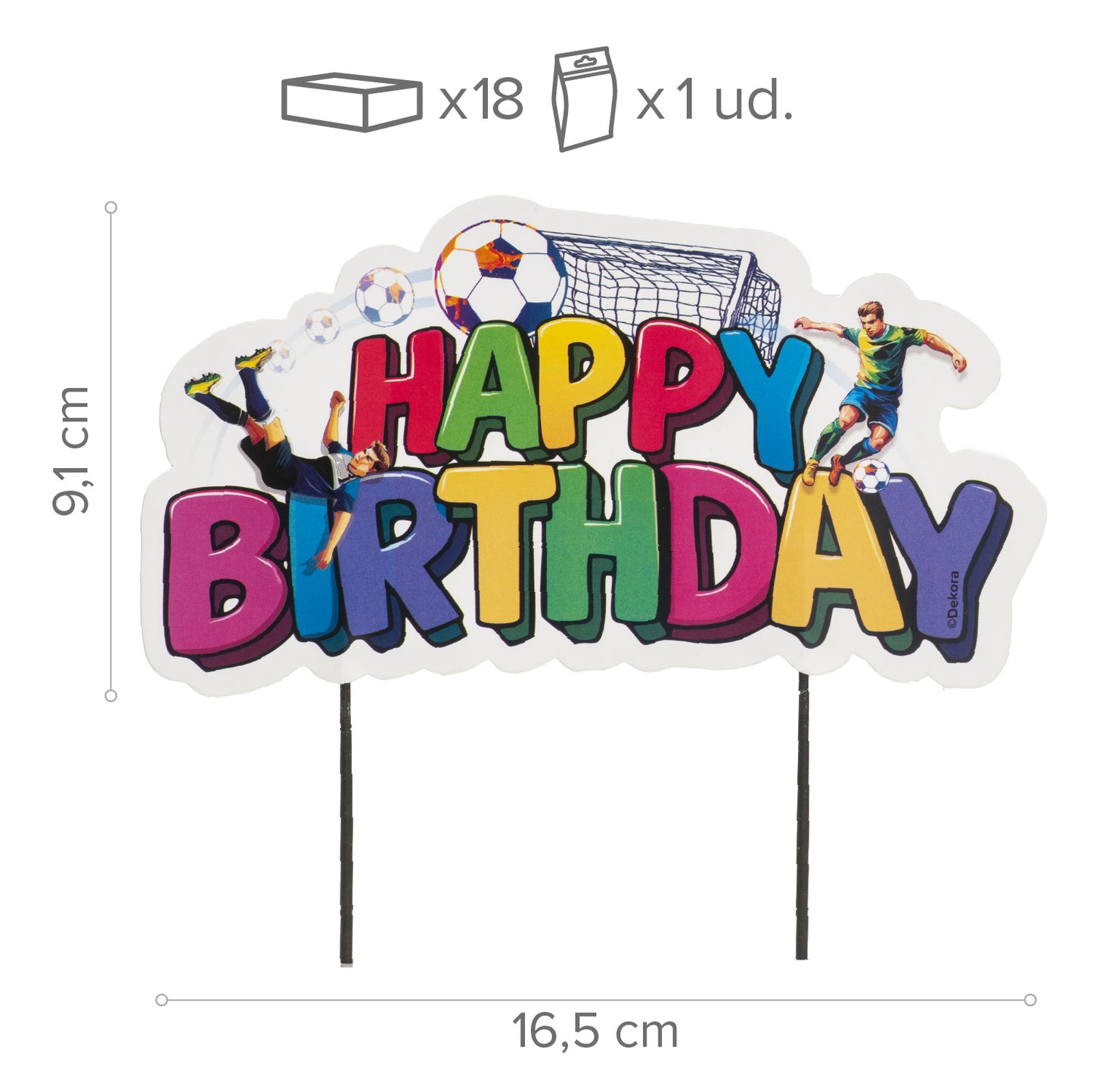 CAKE TOPPERS PAPEL FÚTBOL 16,5CM