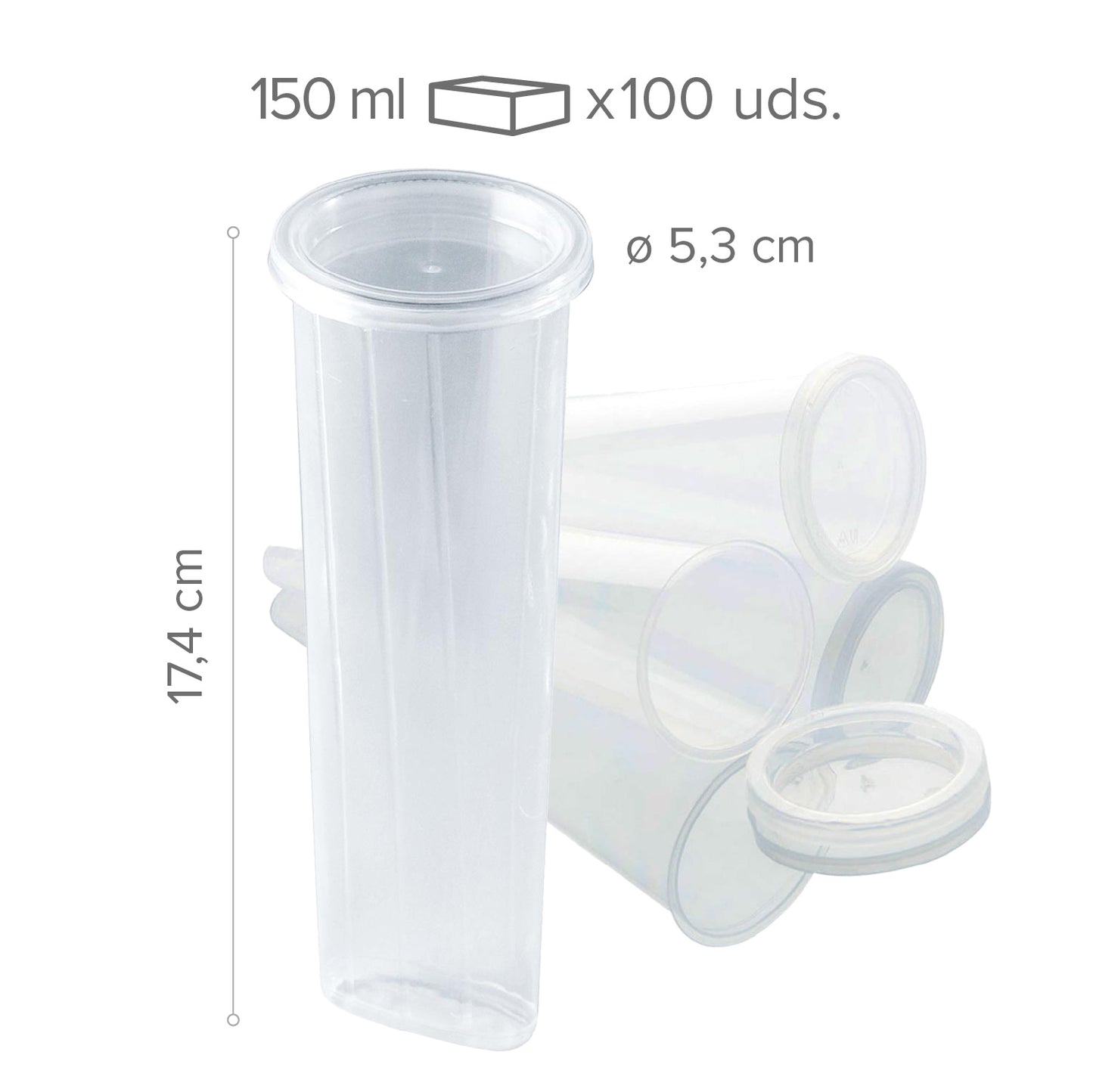 MOLDE TUBO HELADO Ø 53 H174 MM - 100 UDS