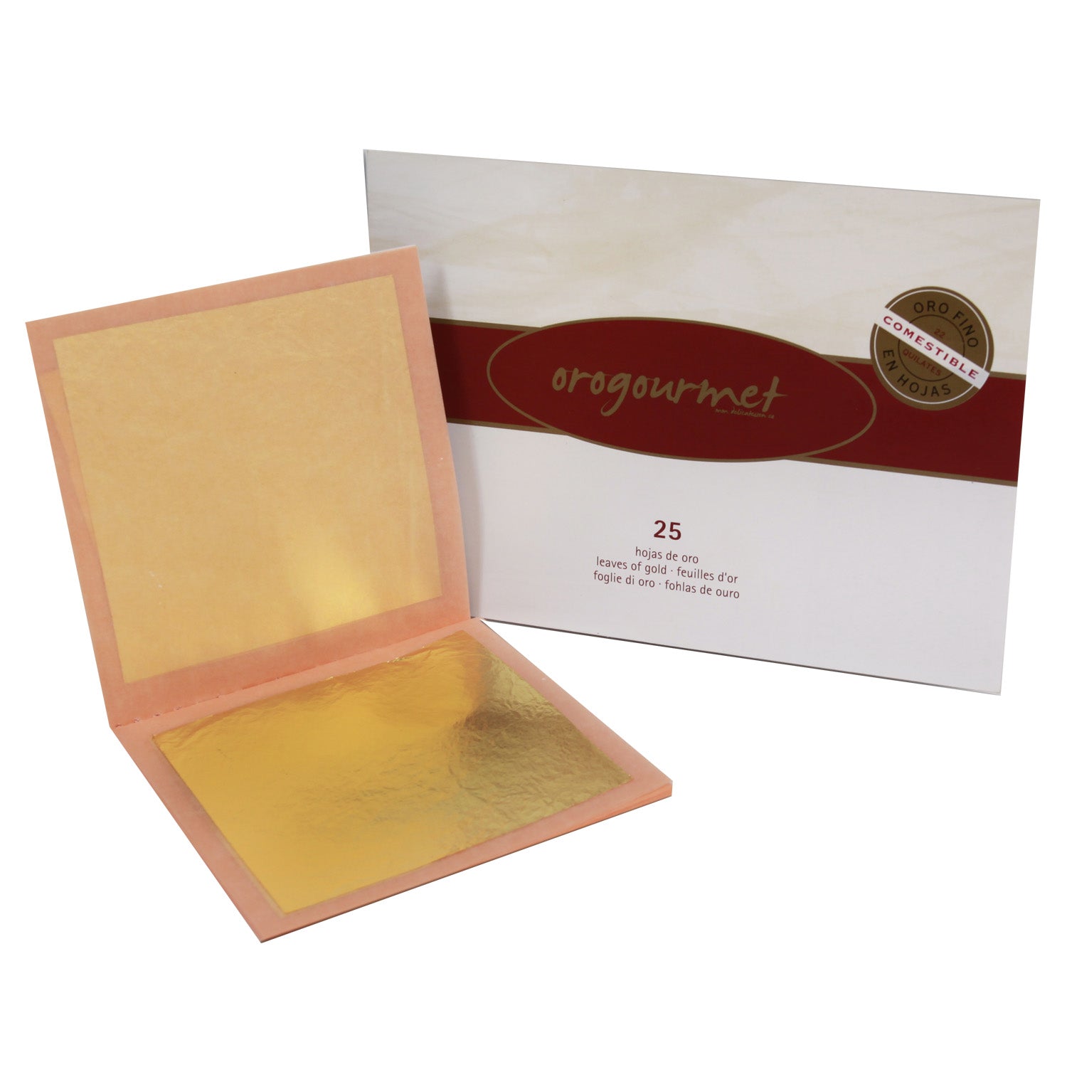 25 LAMINAS ORO COMESTIBLE 8X8CM