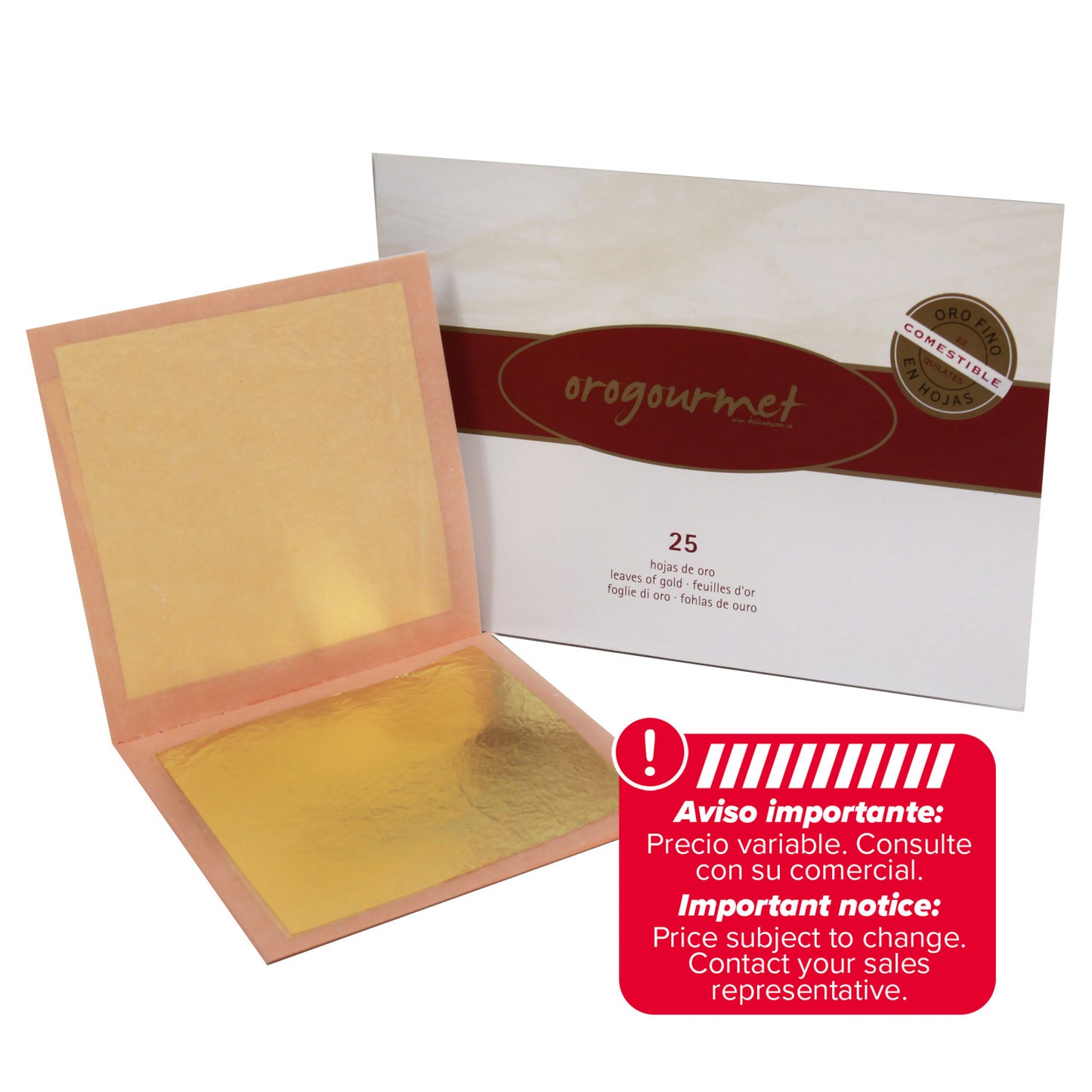 25 LAMINAS ORO COMESTIBLE 8X8CM
