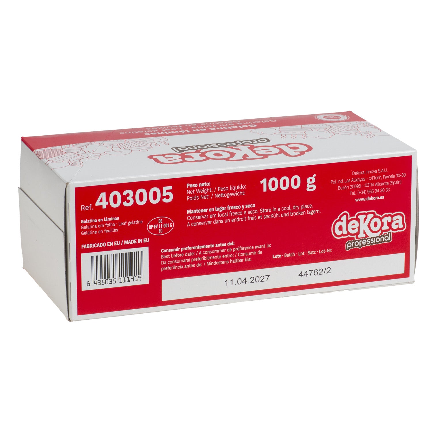 GELATIN SHEETS FINE - GOLD GRADE +/- 220 BLOOM 1KG
