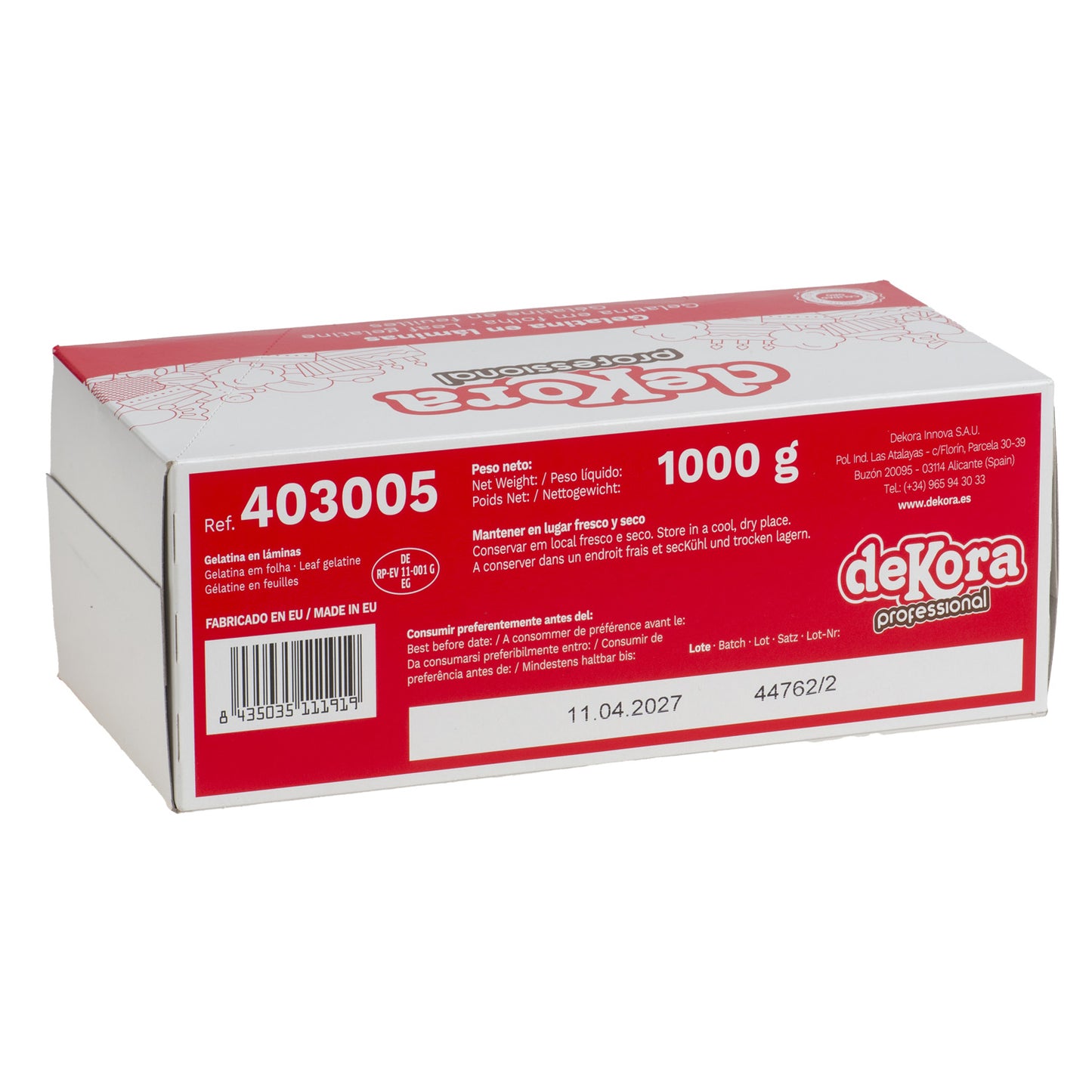 GELATIN SHEETS FINE - GOLD GRADE +/- 220 BLOOM 1KG