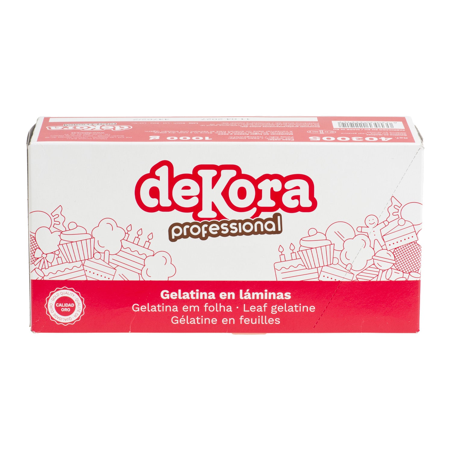 GELATINA EN HOJAS FINAS - CALIDAD ORO +/- 220 BLOOM 1KG
