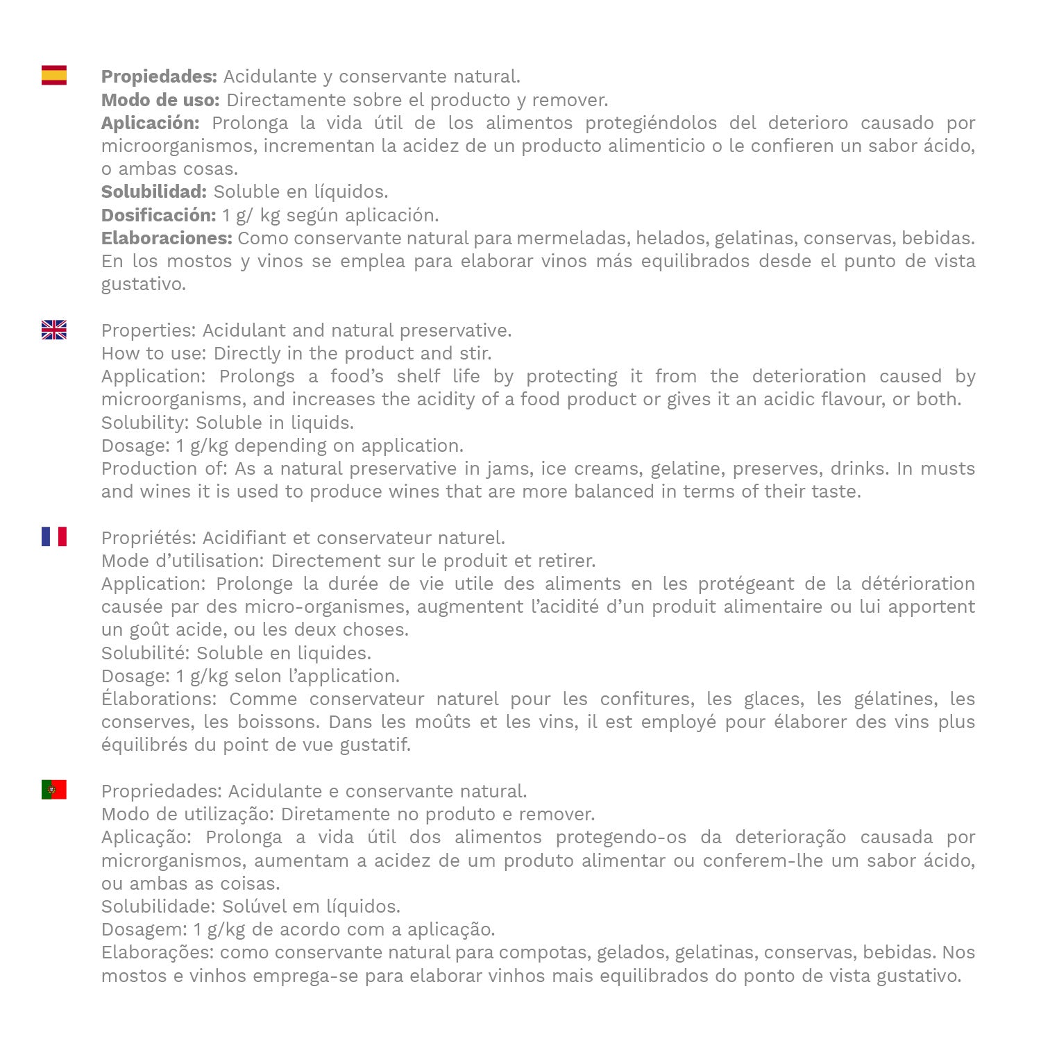 ACIDE TARTRIQUE 400 GR