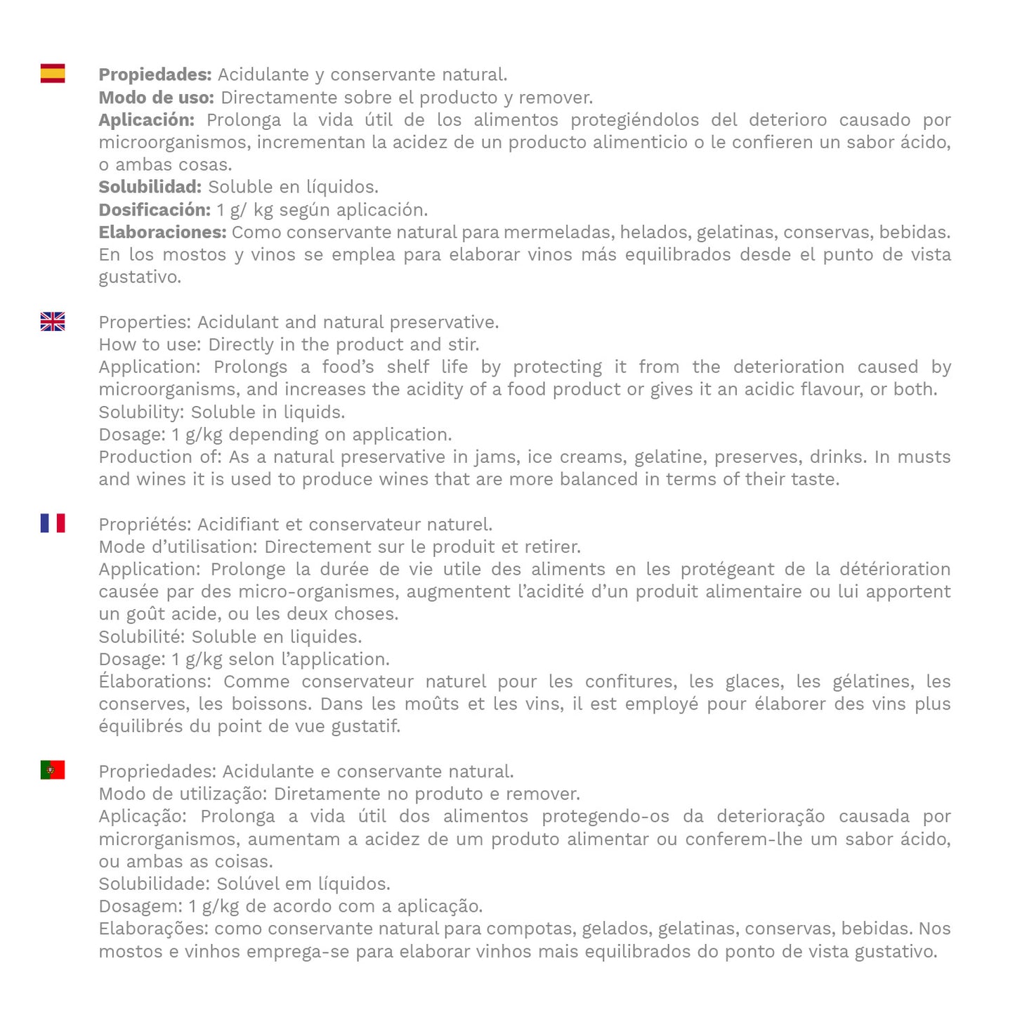 ACIDE TARTRIQUE 400 GR