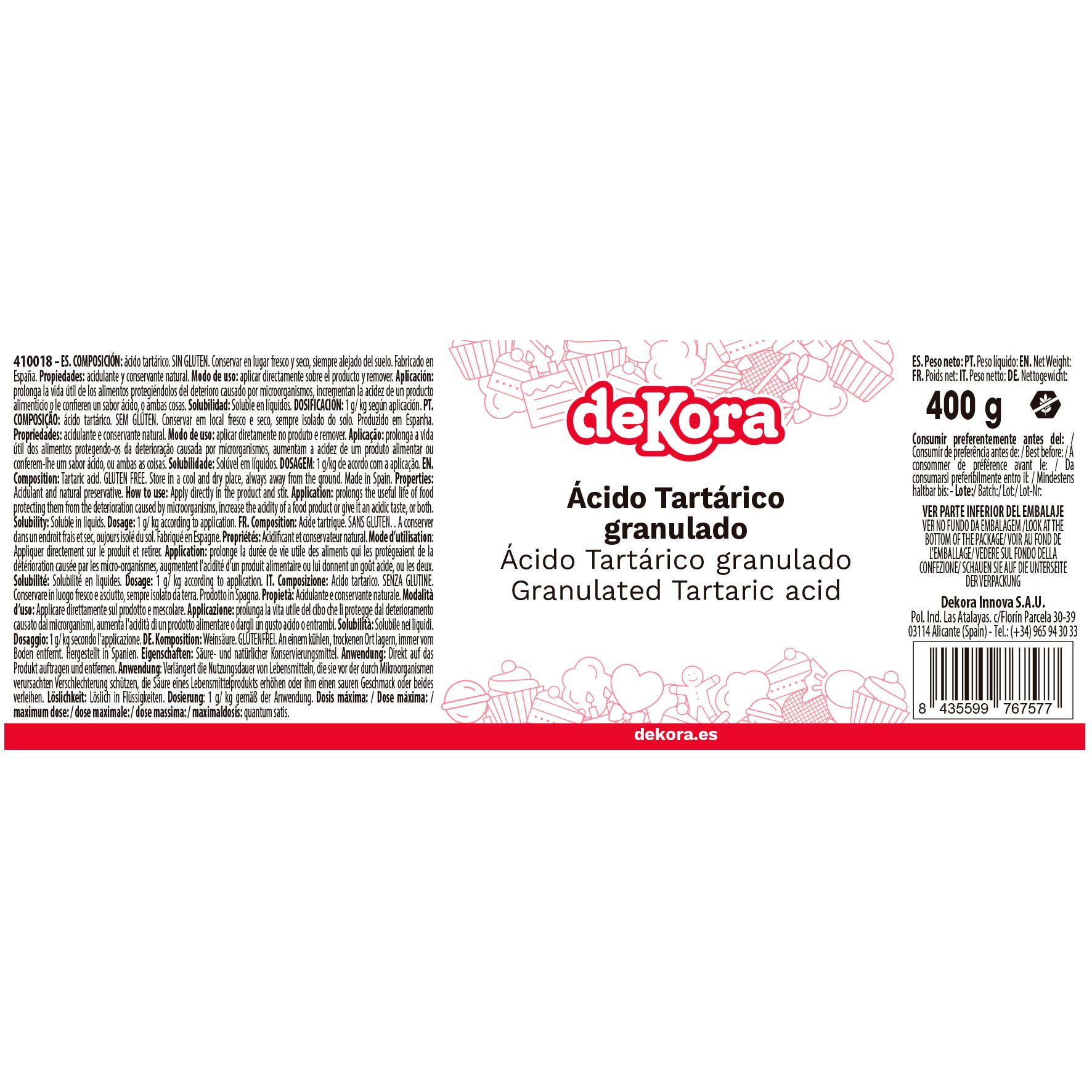 ÁCIDO TARTÁRICO 400 GR