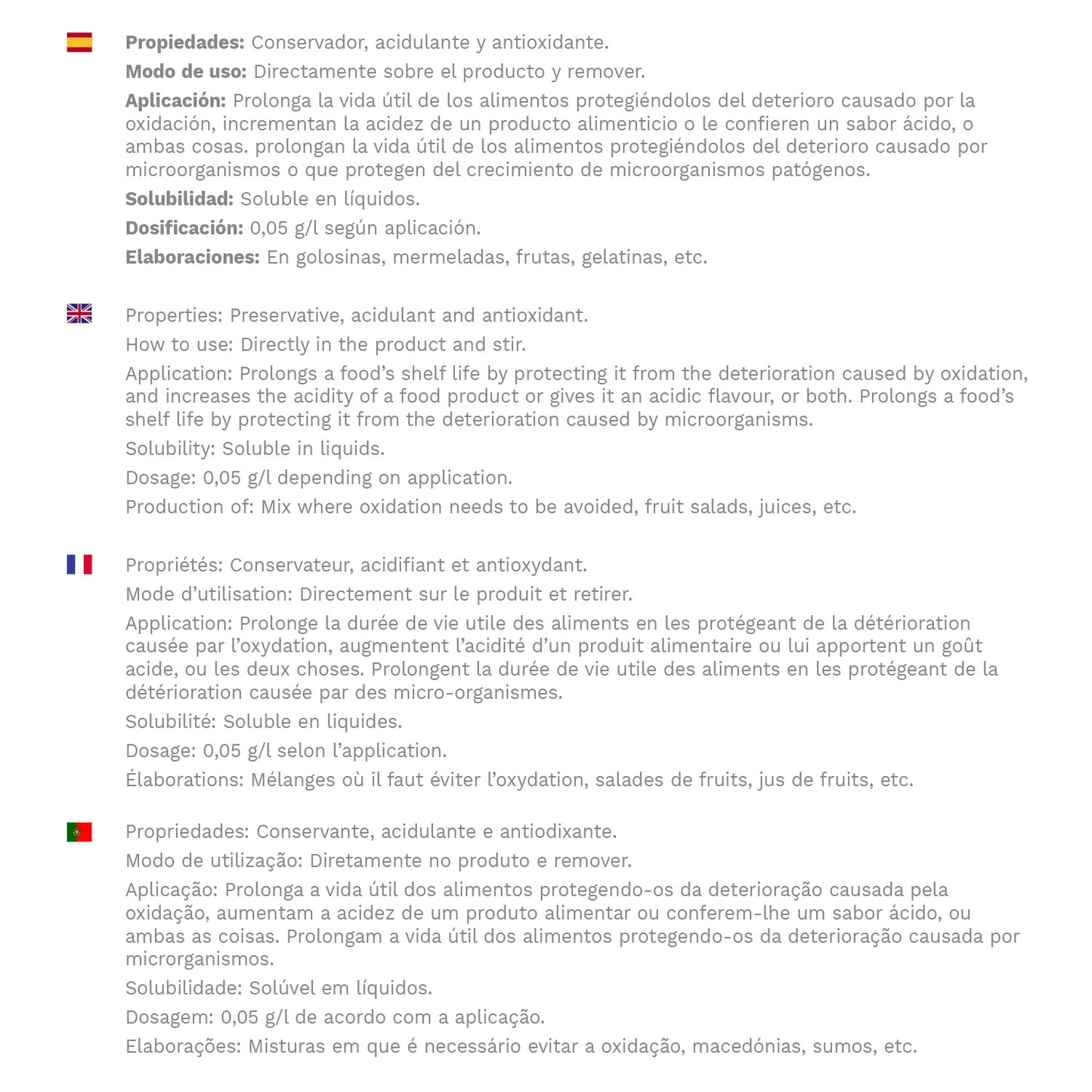 ACIDE ASCORBIQUE 400 GR