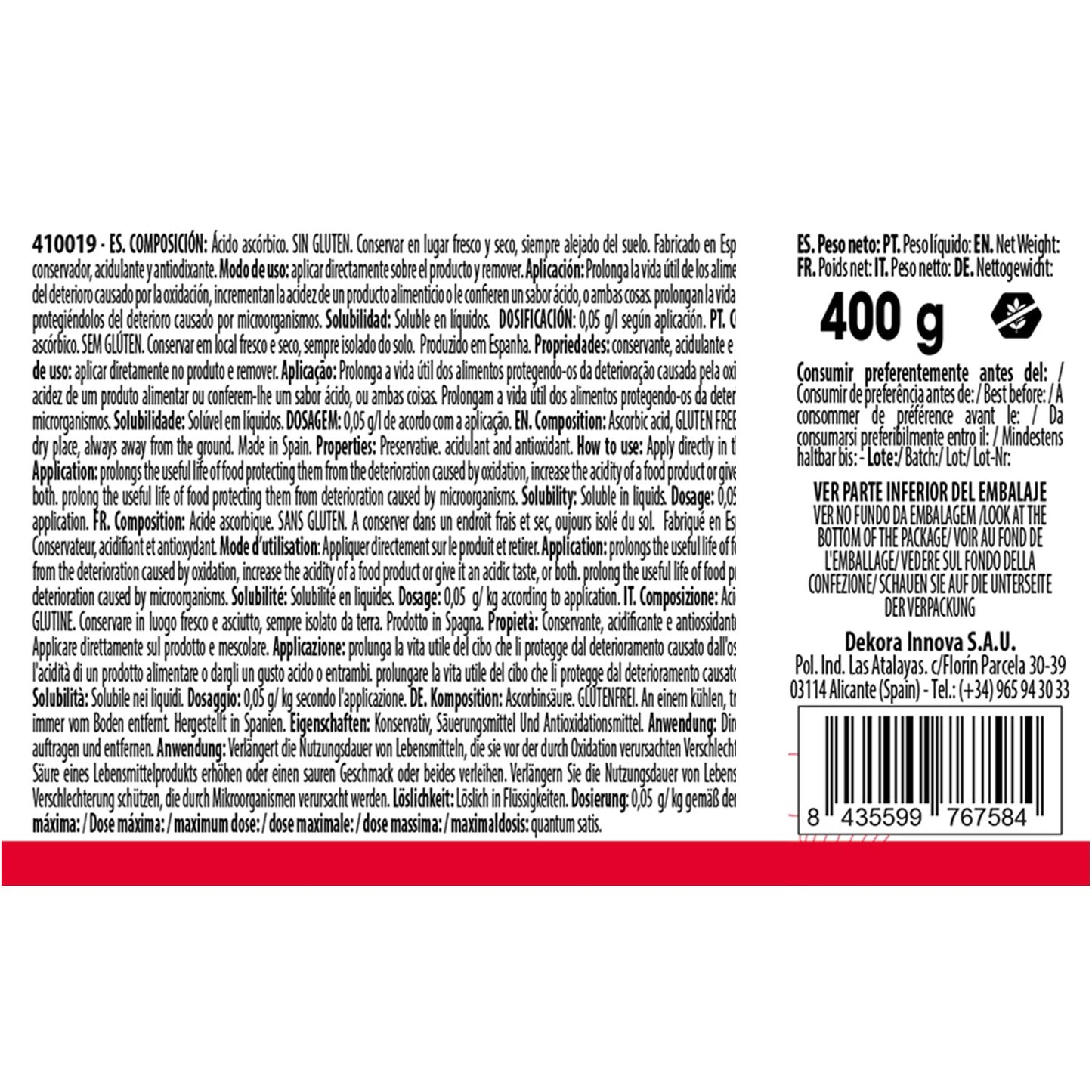 ASCORBIC ACID 400 GR