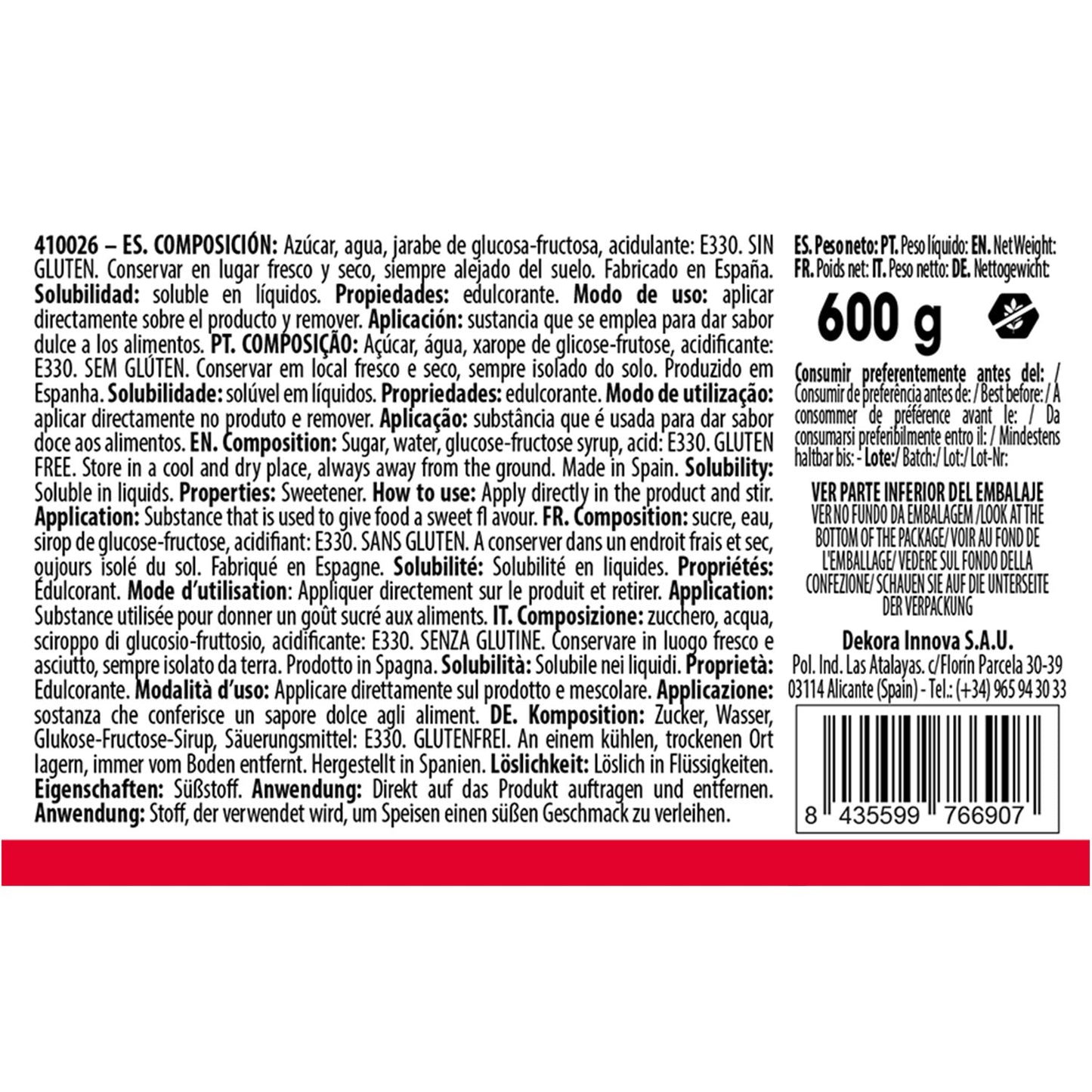 INVERT SUGAR 600G