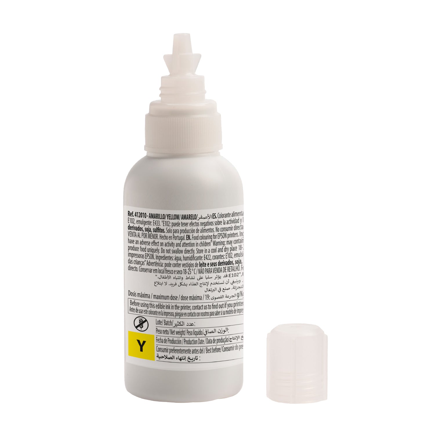 BOTE COLORANTE AMARILLO 80CC PARA CARTUCHOS EPSON