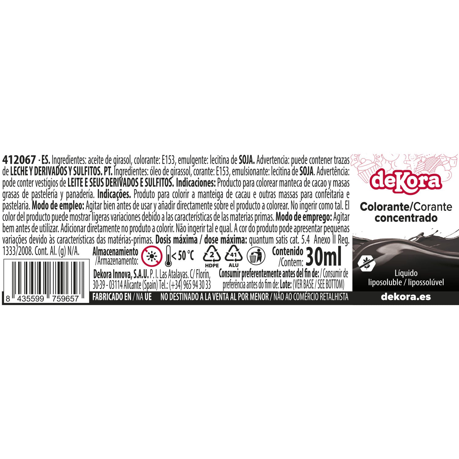 SUPER COLOR LIPOSOLUBLE LIQUIDE NOIR AZOFREE 30ML