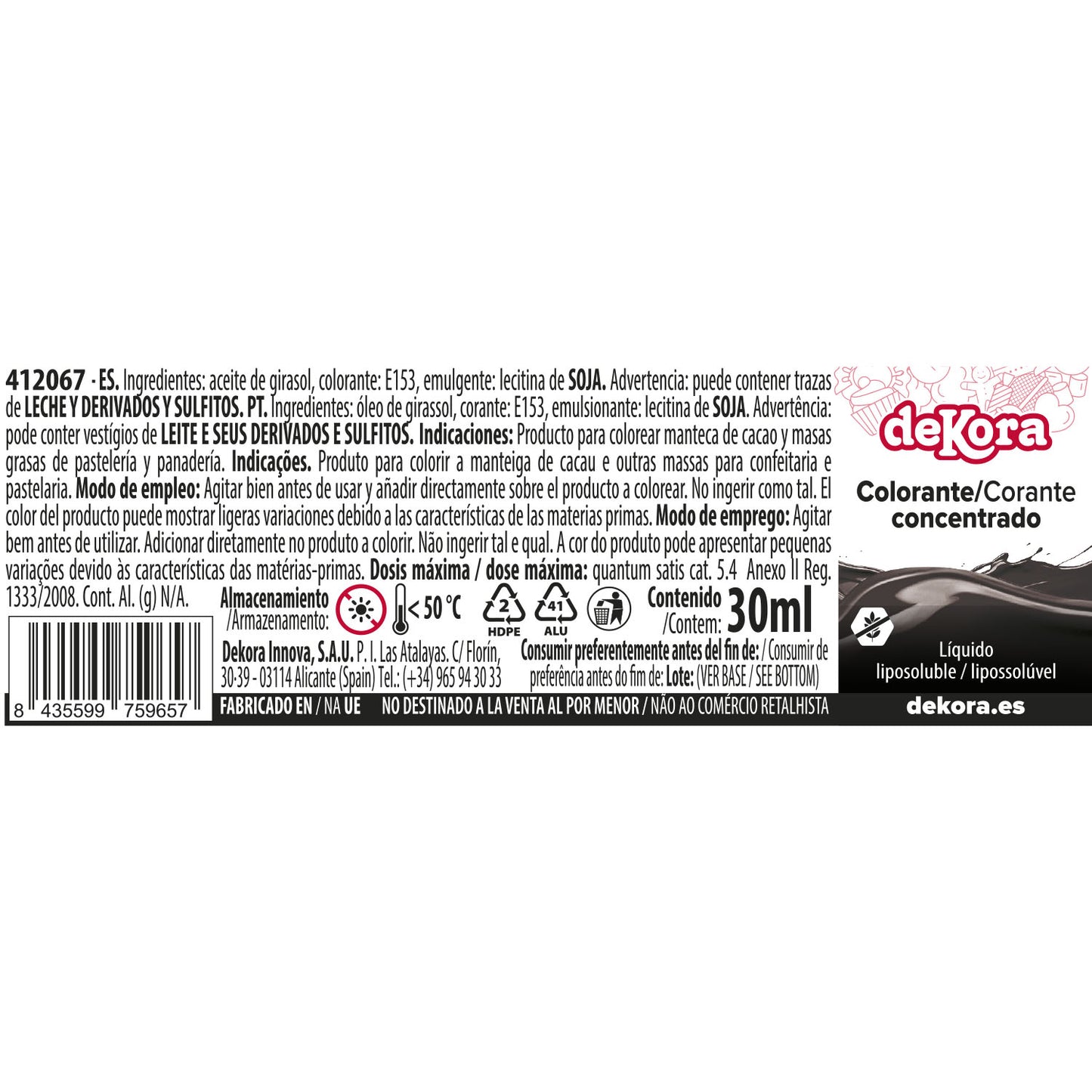 SUPER COLOR LIPOSOLUBLE LIQUIDE NOIR AZOFREE 30ML