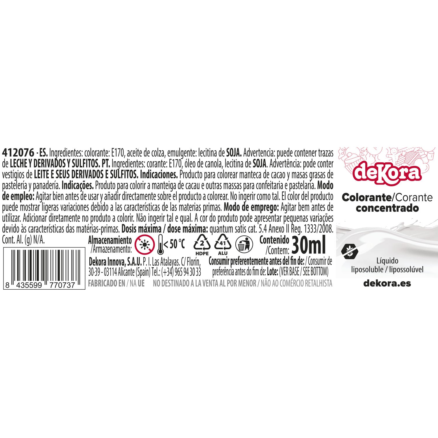 COLORANT CONCENTRÉ LIQUIDE