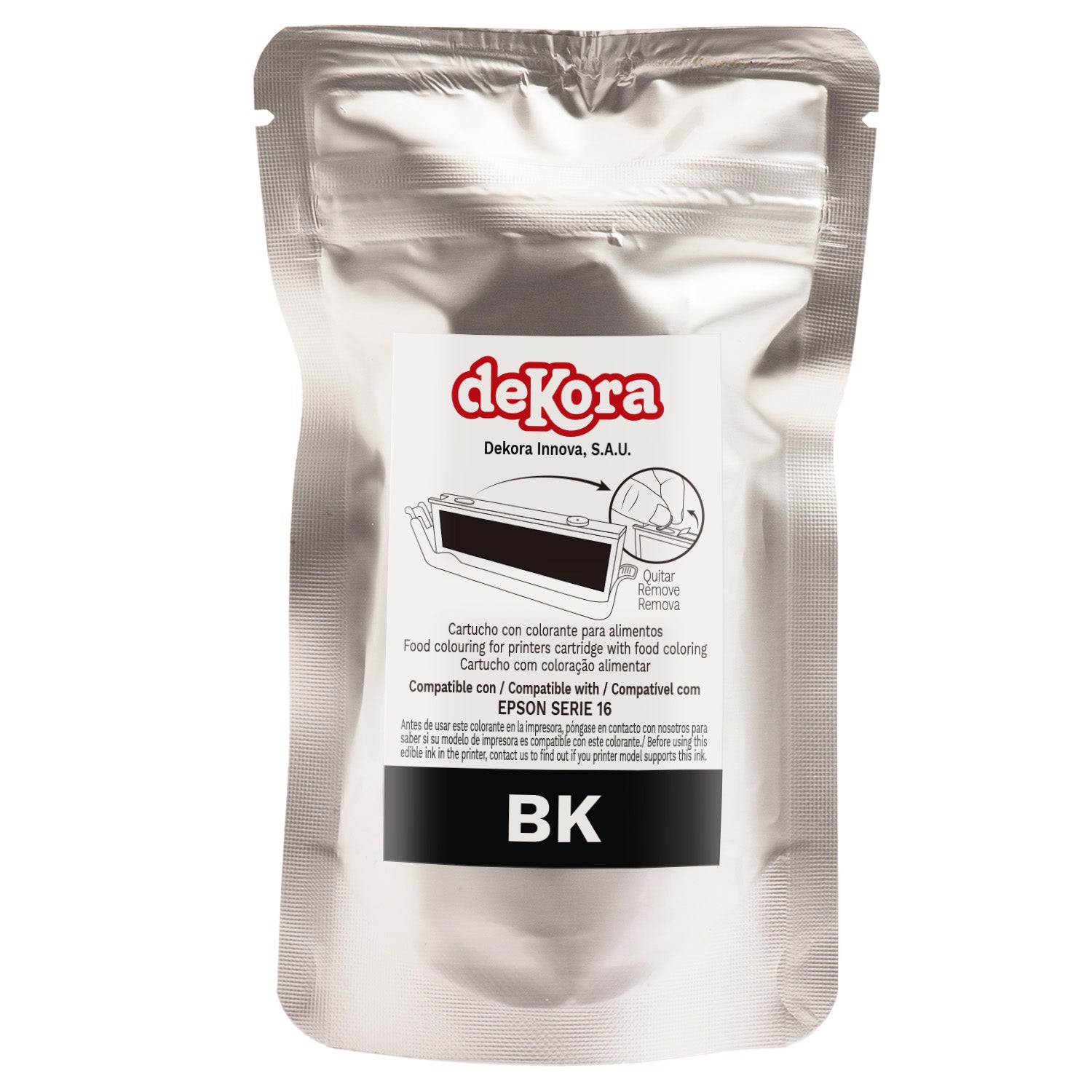 CARTOUCHE D'ENCRE COMESTIBLE NOIR POUR EPSON SERIE 16