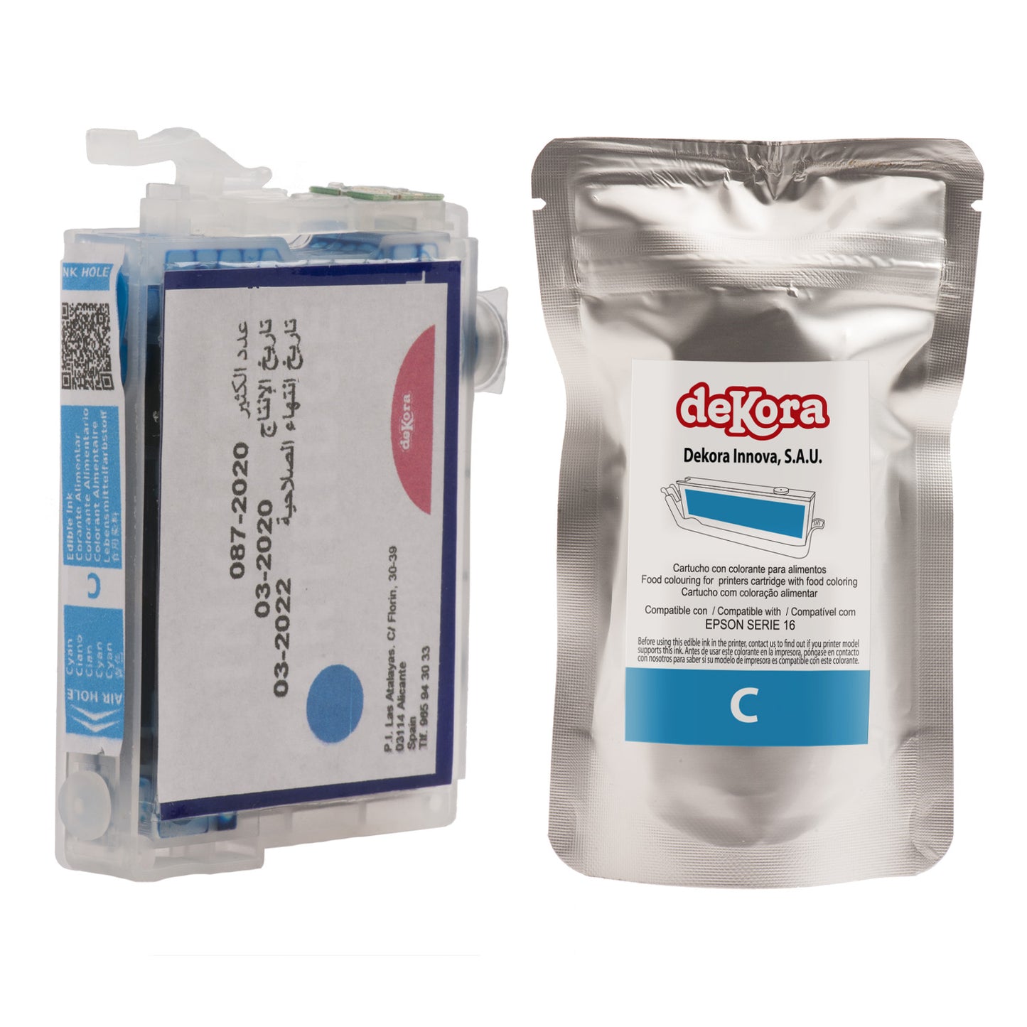 CARTOUCHE D'ENCRE COMESTIBLE CYAN POUR EPSON SERIE 16