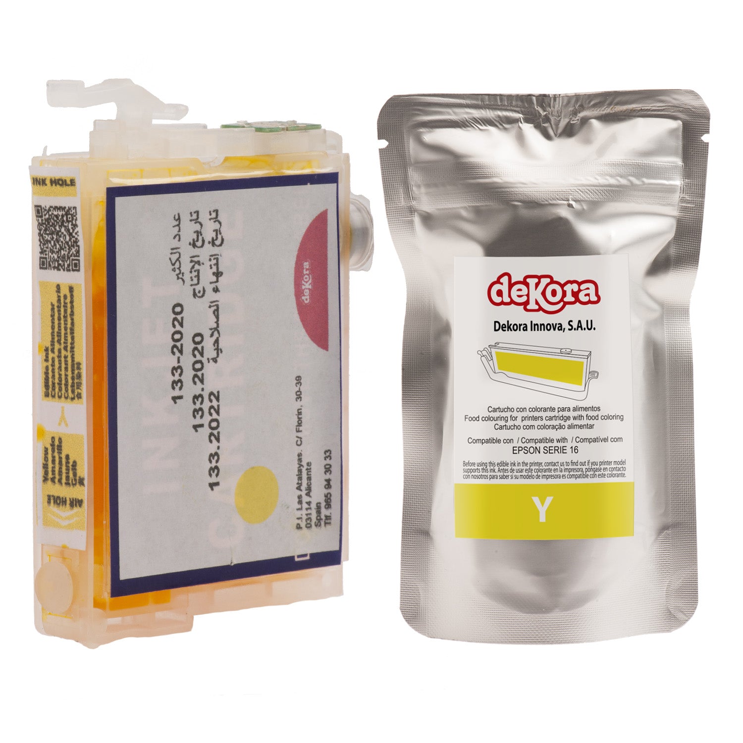 CARTUCHO TINTA ALIMENTARIA COLOR AMARILLO PARA EPSON SERIE 16